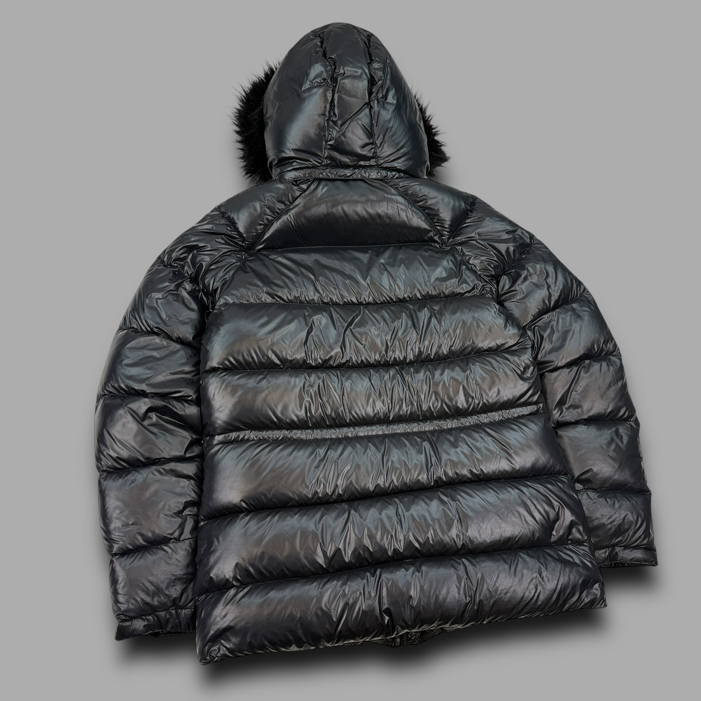 Nike 2000's technical fur hood downfilled shimmer parka jacket (M) wms