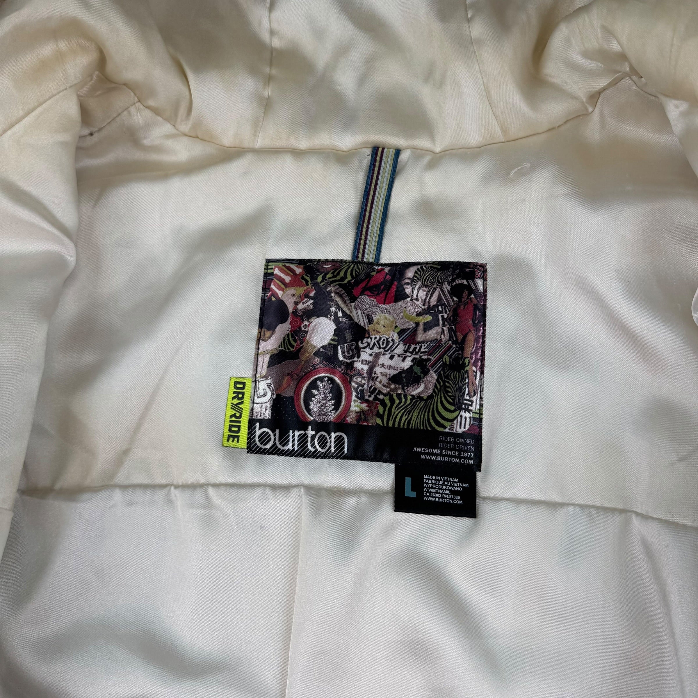Burton 2000's technical monogram multi-pocket fur hood ski jacket (L) wms