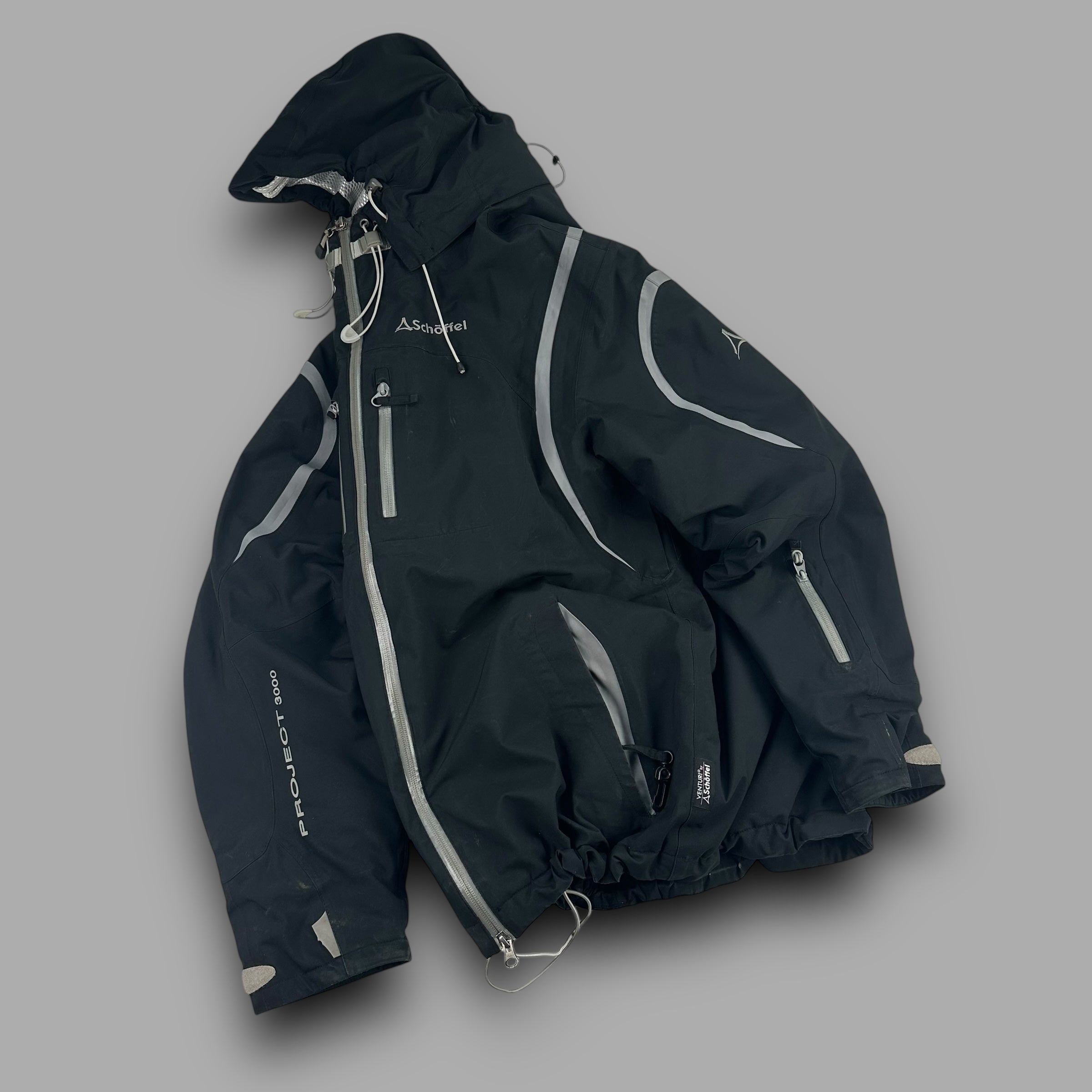 Schöffel 2000's technical two-tone built in balaclava ski jacket (L)