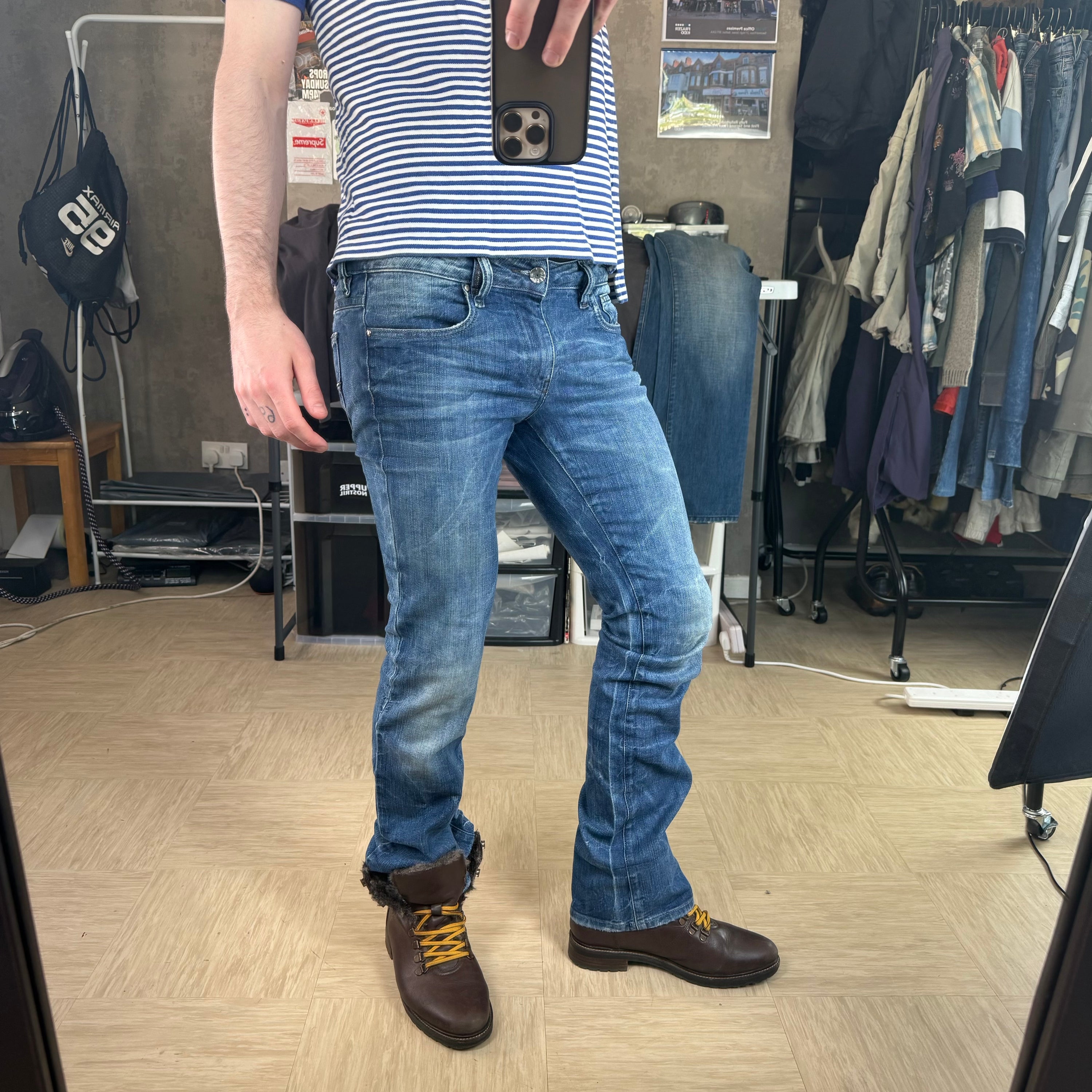 Diesel 2000's fitted washed denim ronhary bootcut jeans (S)