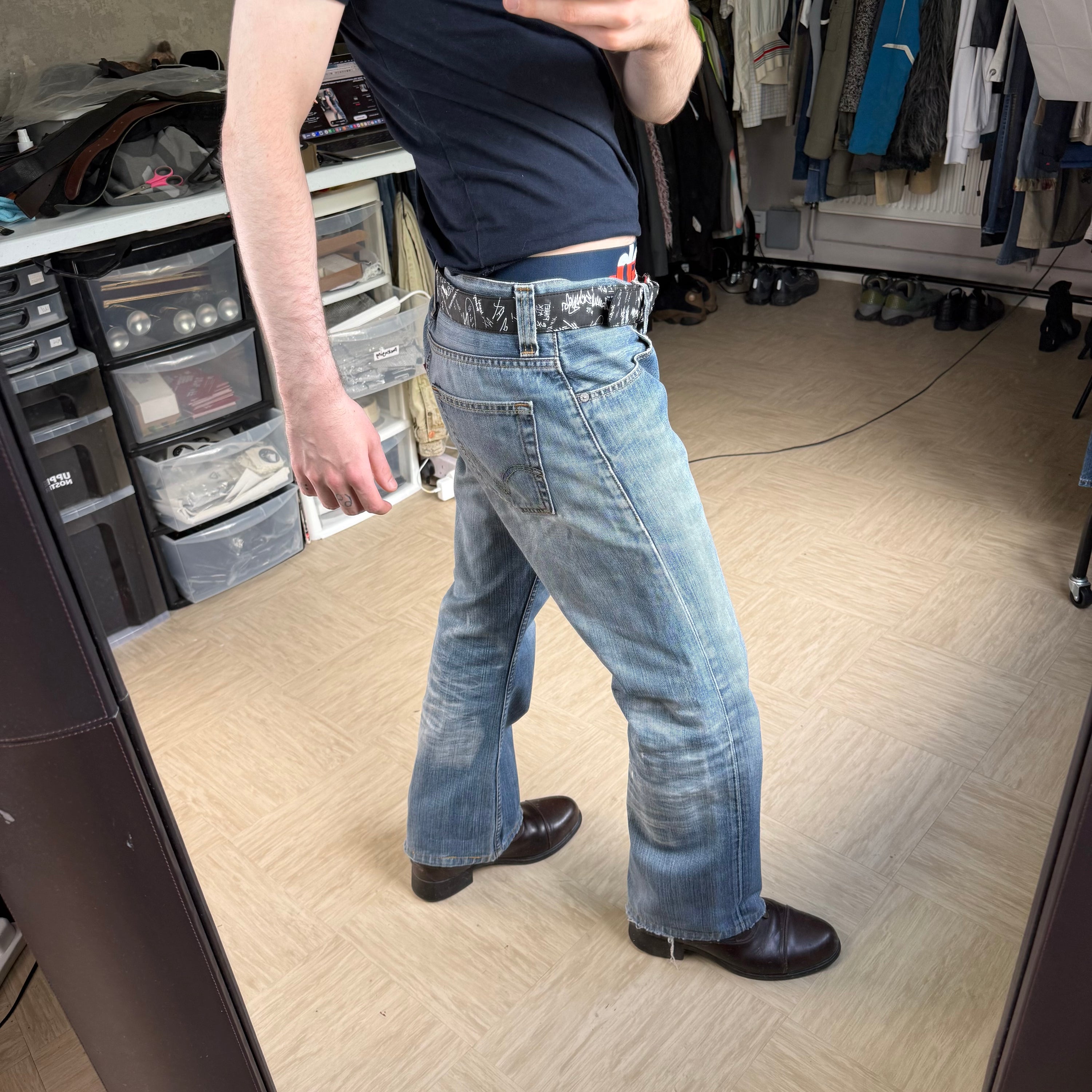 Levi's 512 2000's faded washed relaxed fit denim bootcut jeans (S)