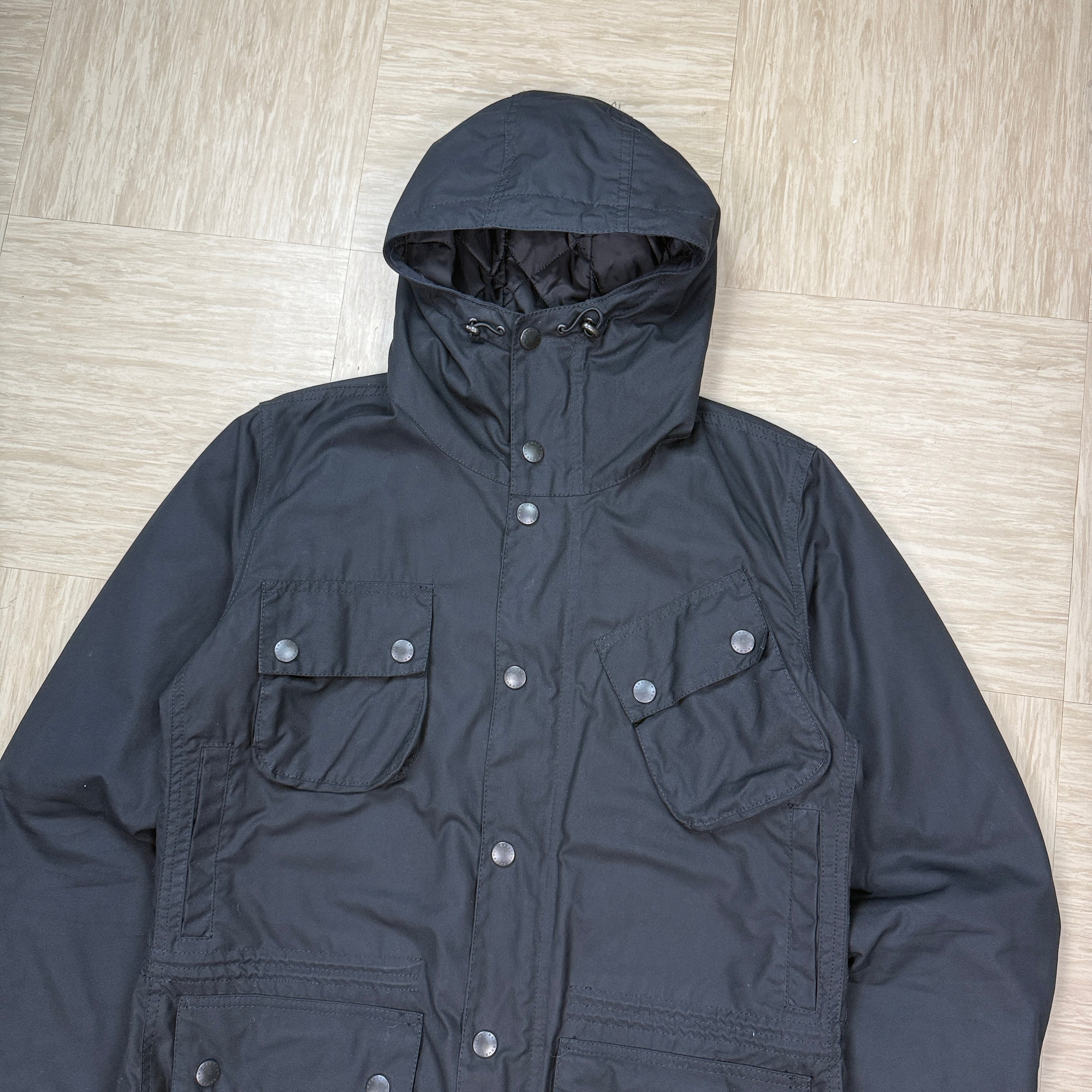 Barbour 2000's technical multi-pocket ninja hood parka jacket (M)