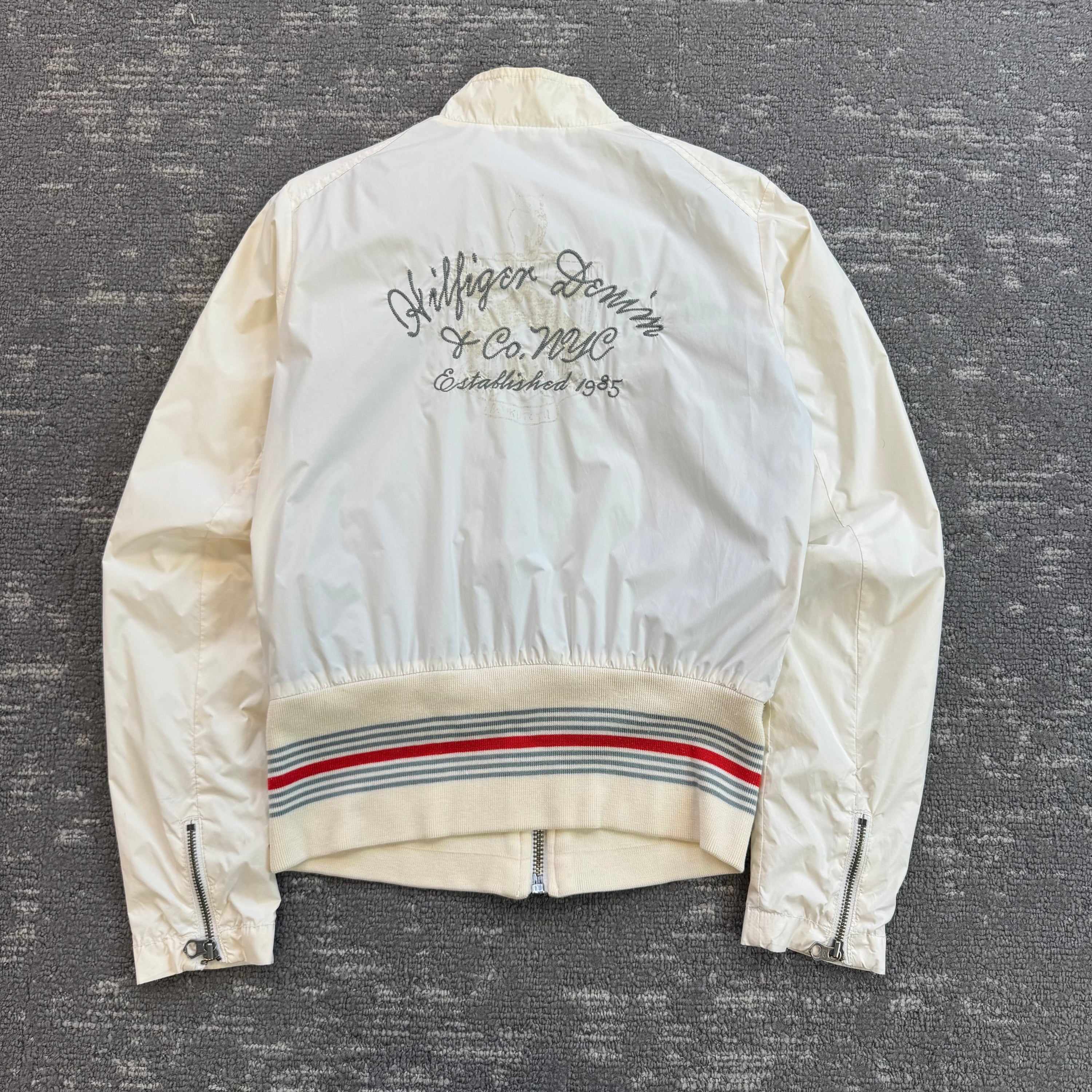 Tommy Hilfiger 2007 technical multi-pocket cropped embroidered nylon jacket (M) wms