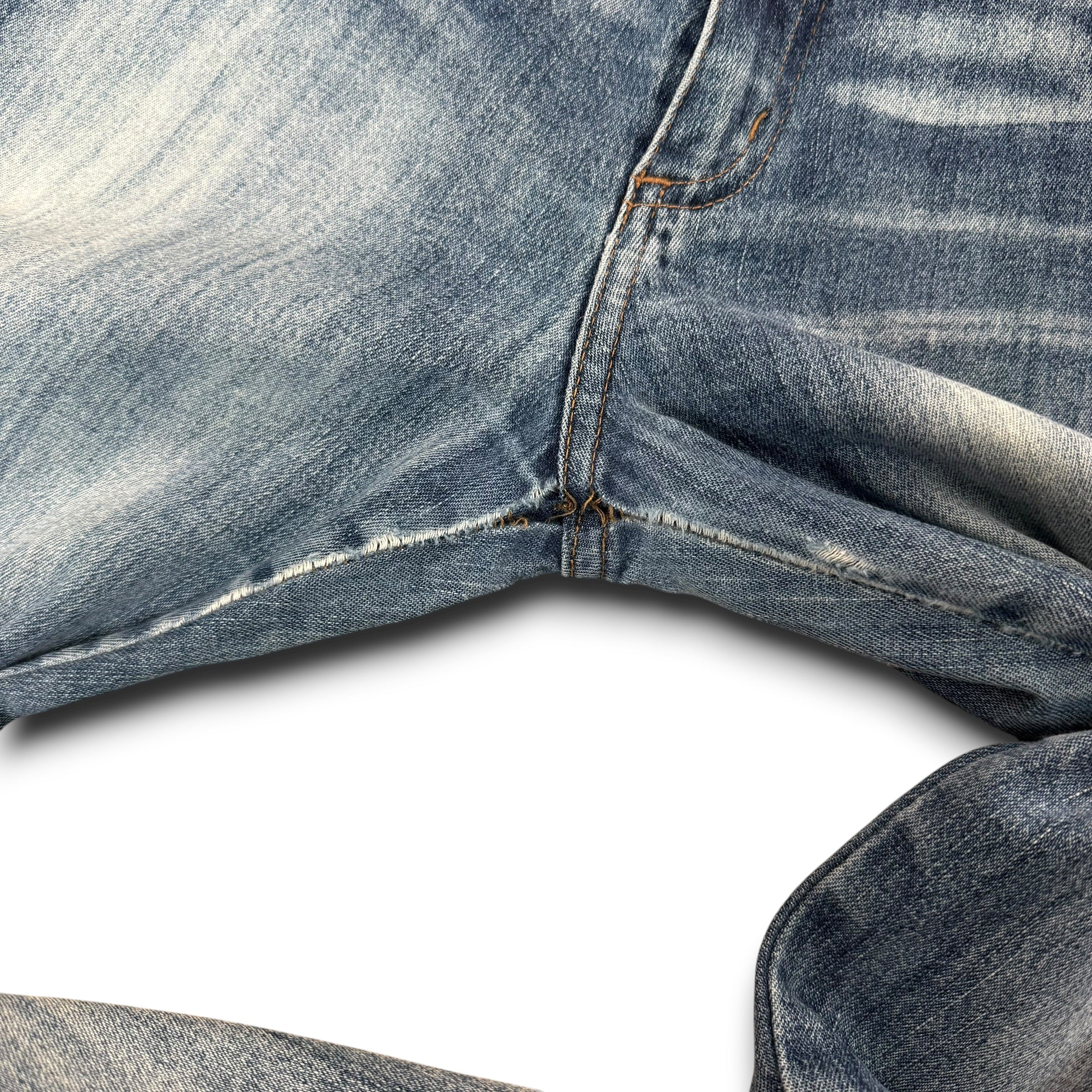 AMNs 2000's fitted washed denim bootcut flare jeans (S)