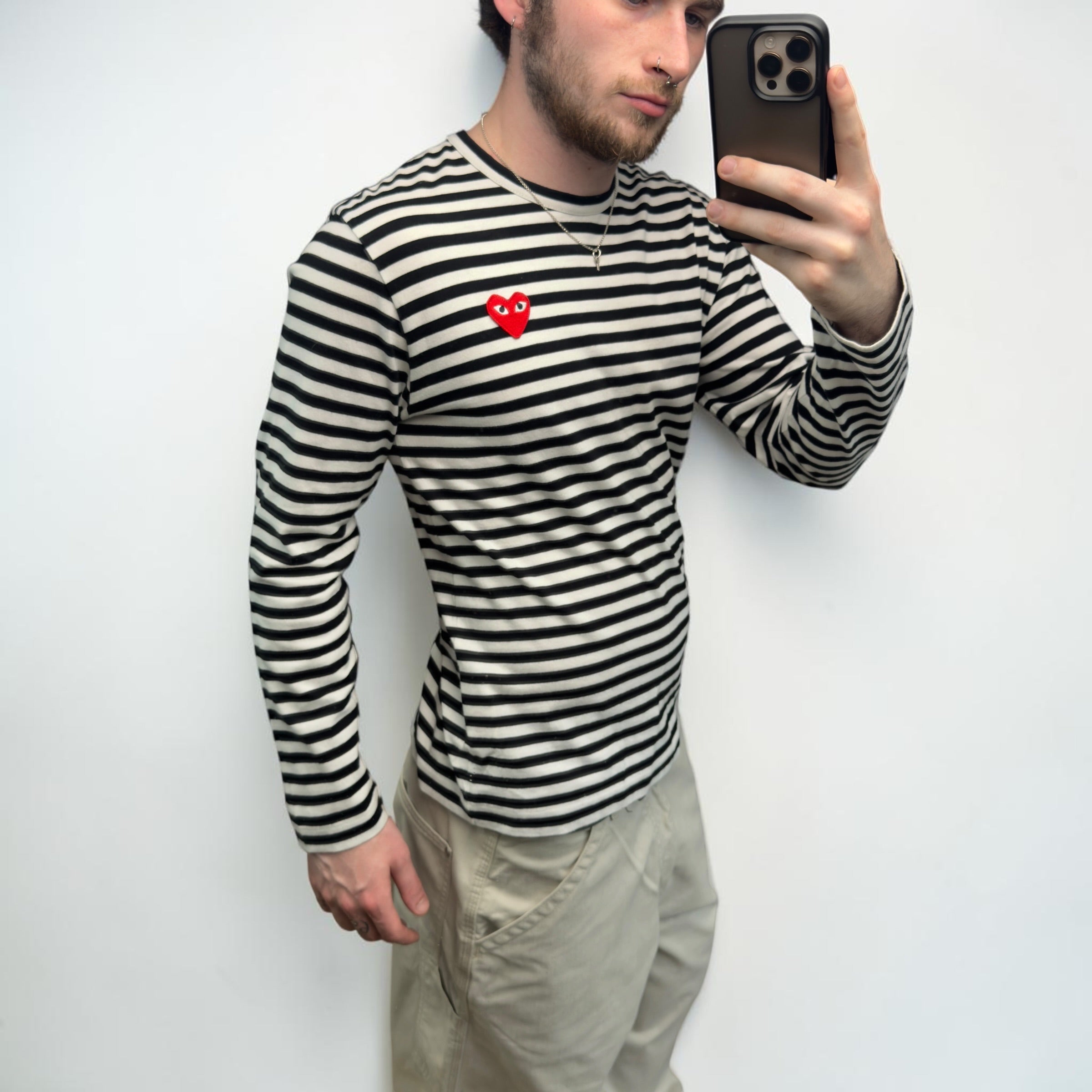 Comme des garçons 2000's horizontal stripe play long sleeve (S)
