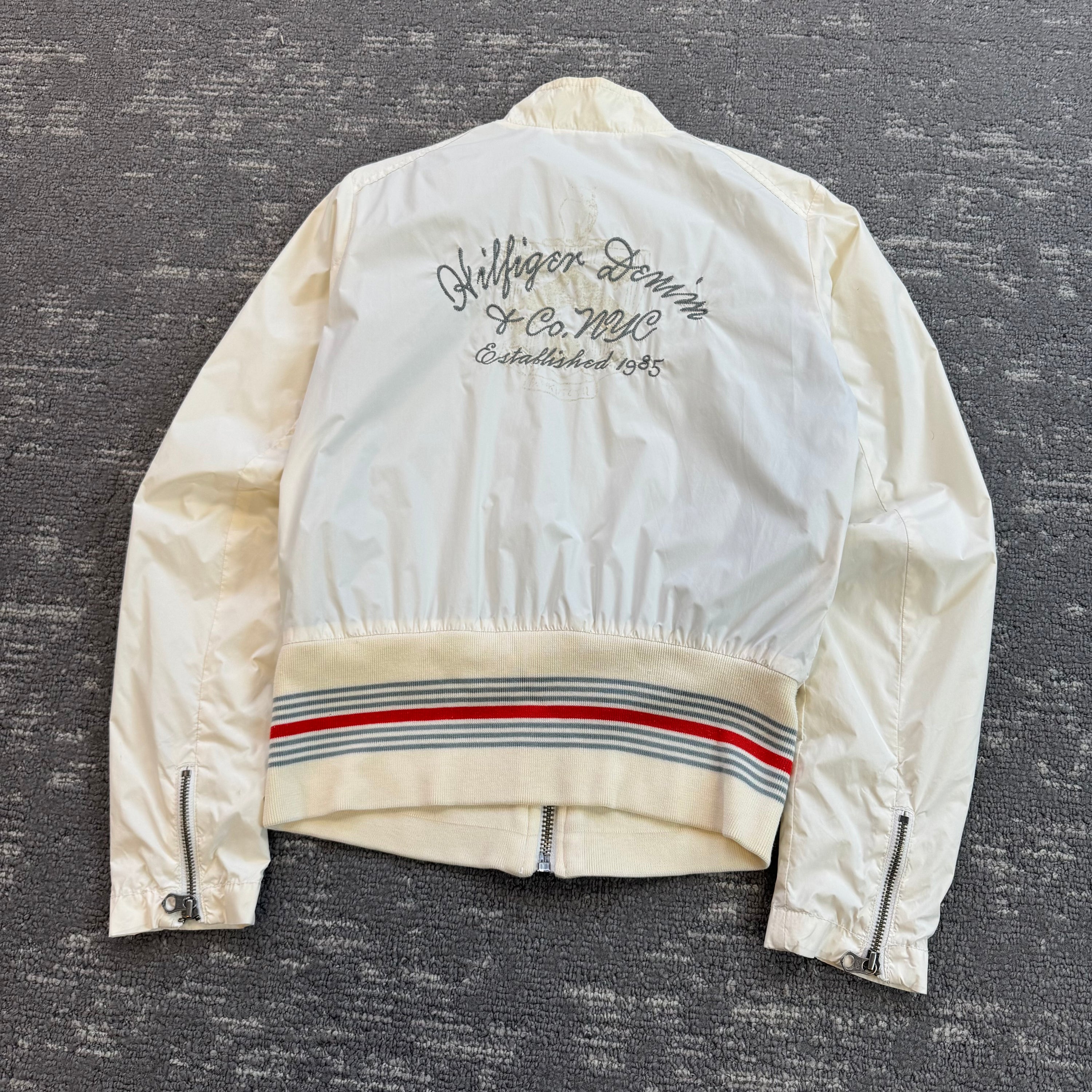 Tommy Hilfiger 2007 technical multi-pocket cropped embroidered nylon jacket (M) wms