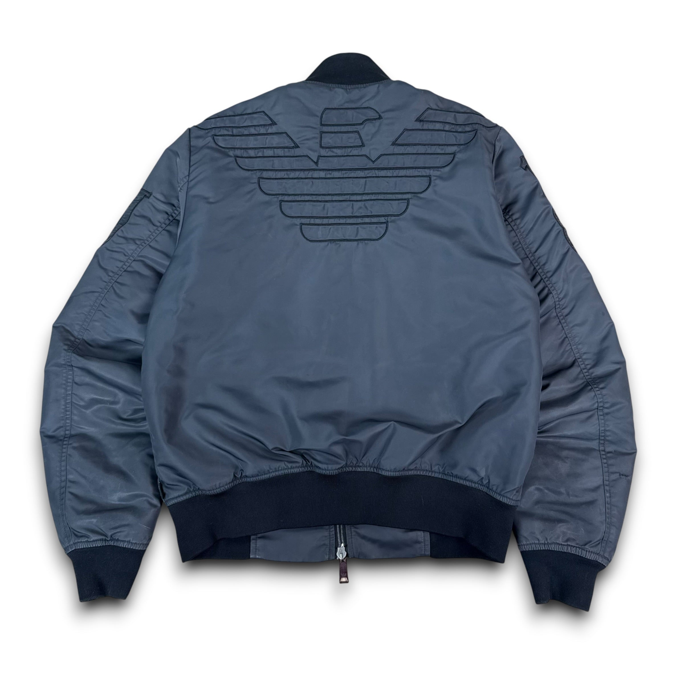 Armani 2000's embroidered graphic nylon bomber jacket (S)
