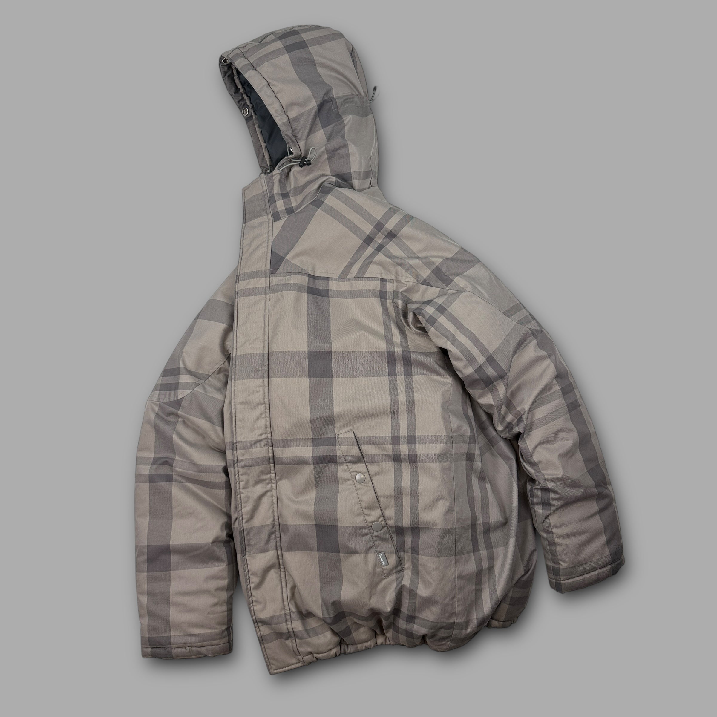 Stussy 2000's technical plaid downfilled soft shell jacket (M-L)