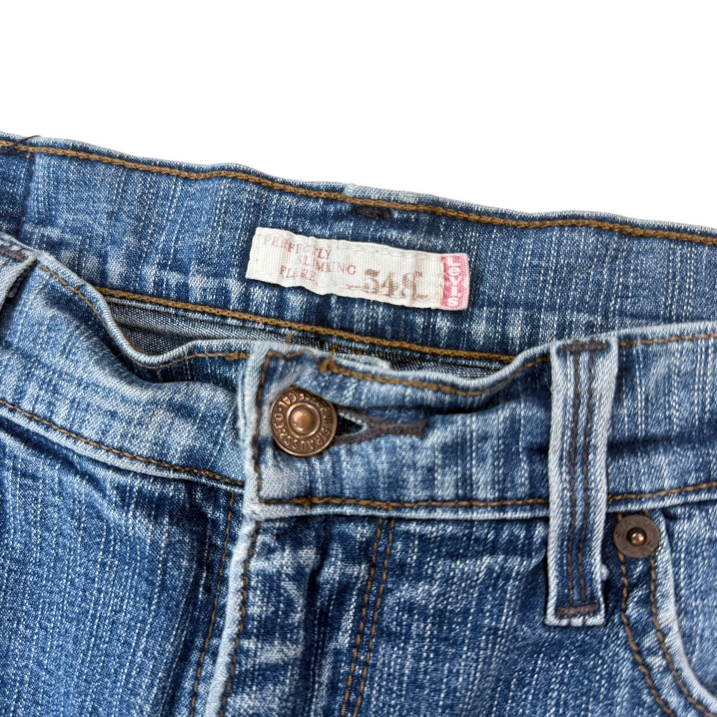 Levi's 548 2000's perfectly slimming relaxed flare denim jeans (S)