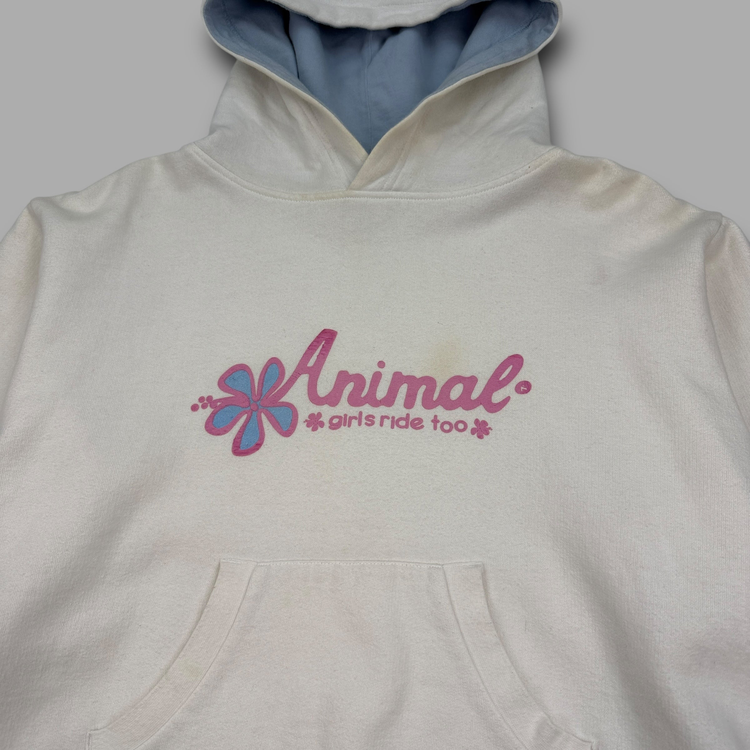Animal 2000's cropped graphic spellout hoodie (S-L) wms
