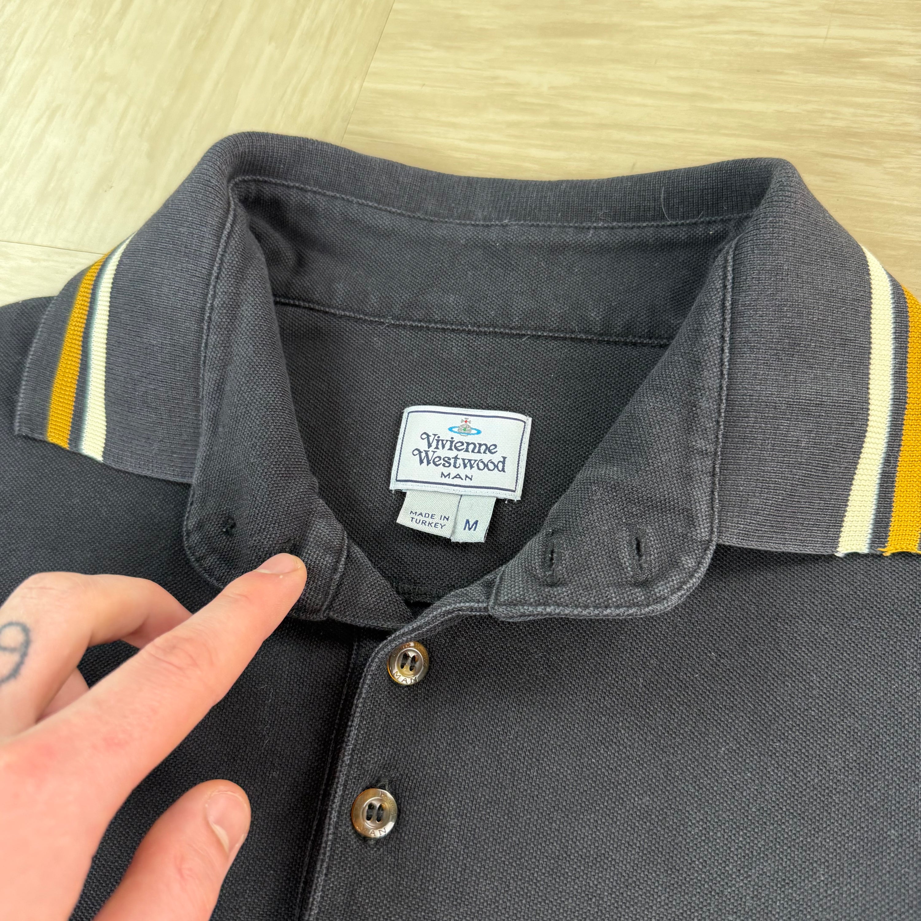 Vivienne Westwood 2000's embroidered button up polo shirt (M)