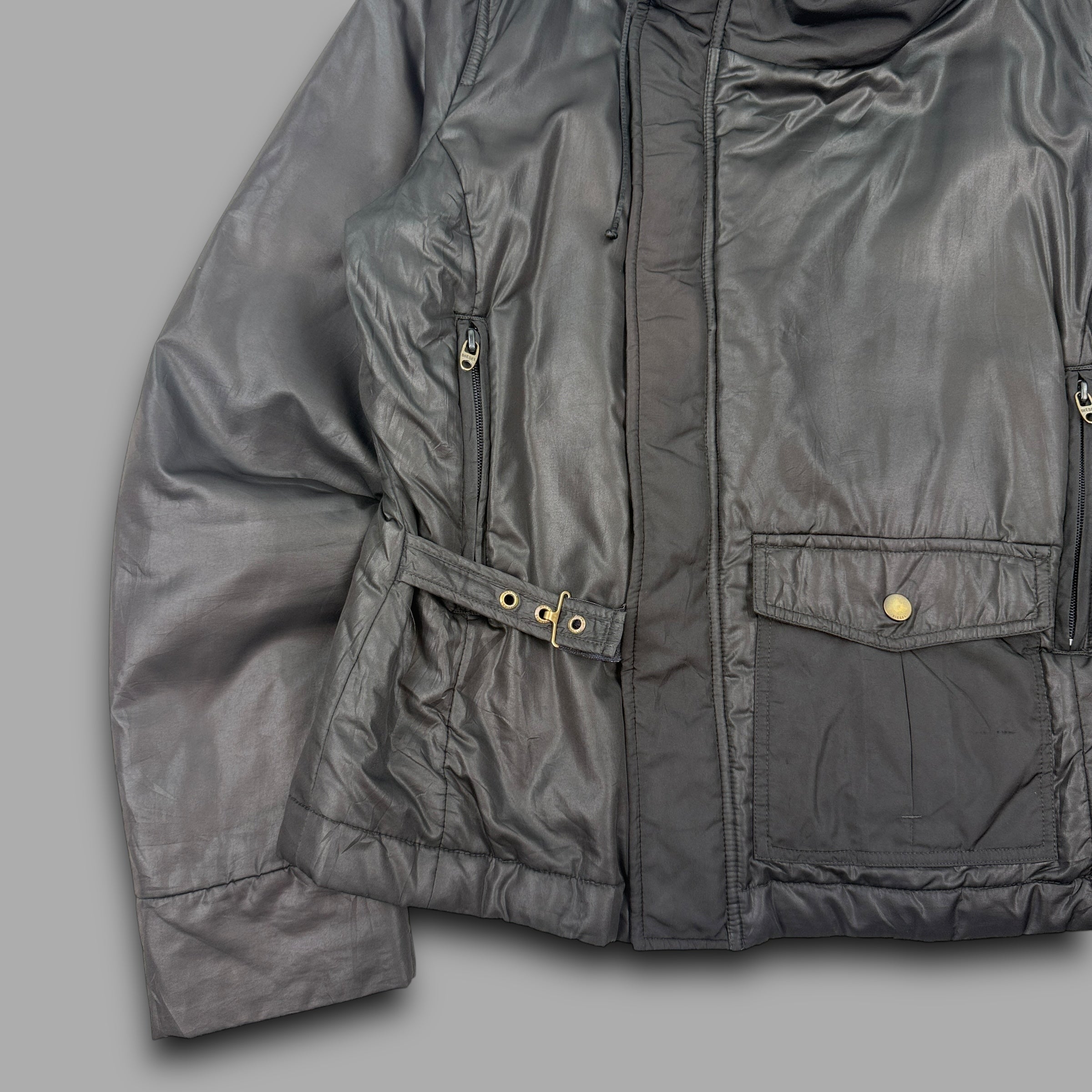 Diesel 2000's technical asymmetrical zip coat (L) wms