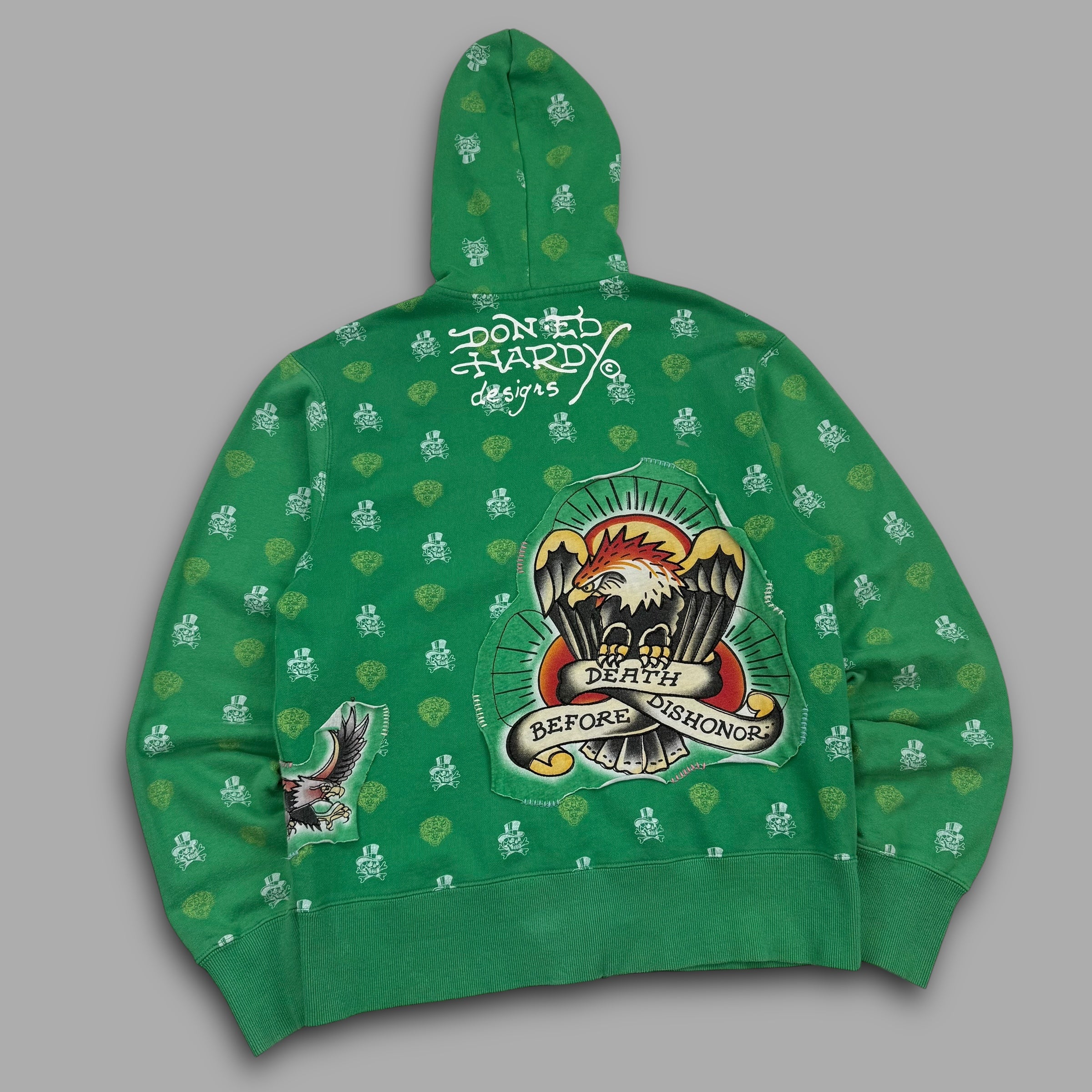 Ed hardy 2000's graphic monogram hoodie (M)