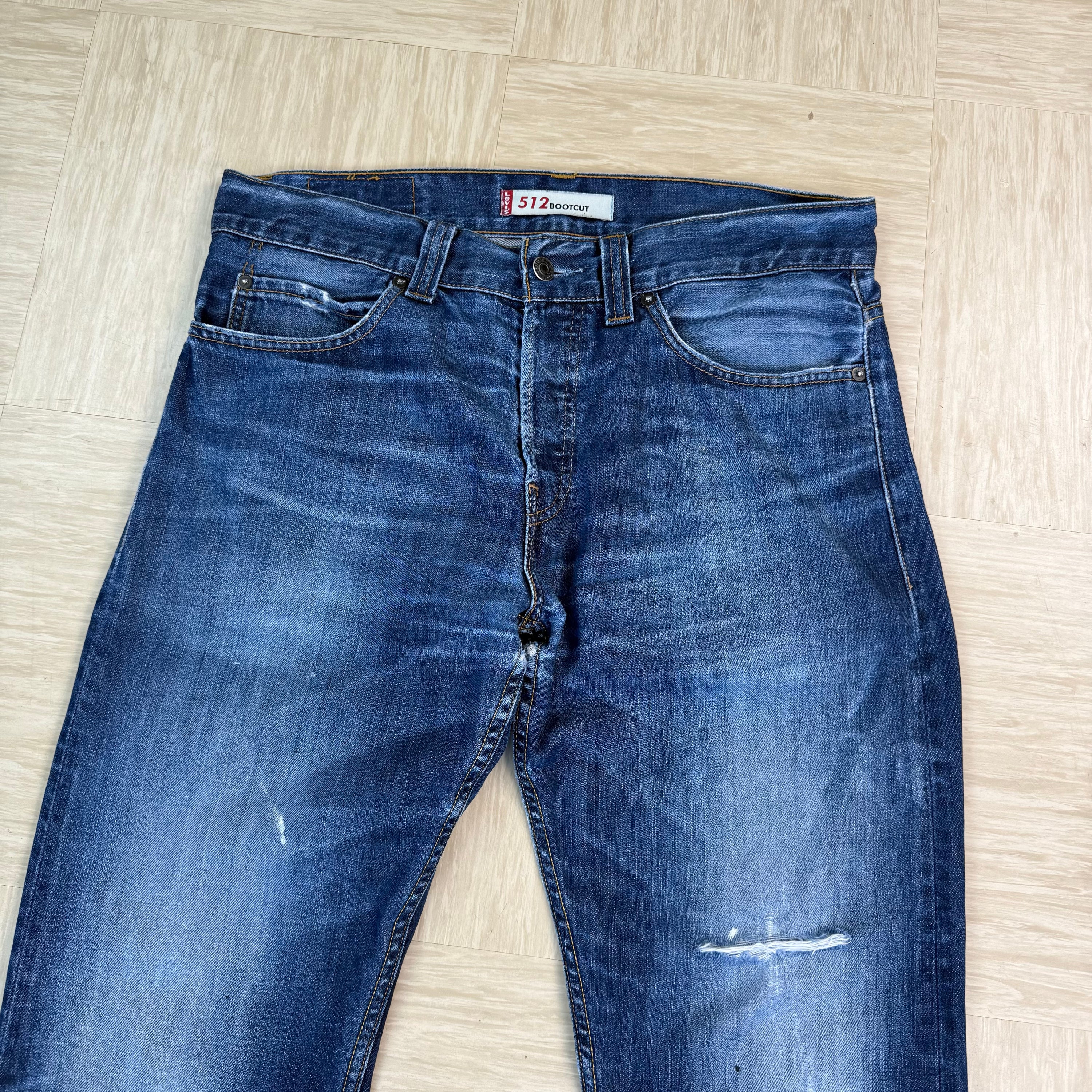 Levi's 512 2000's distressed denim bootcut jeans (S)