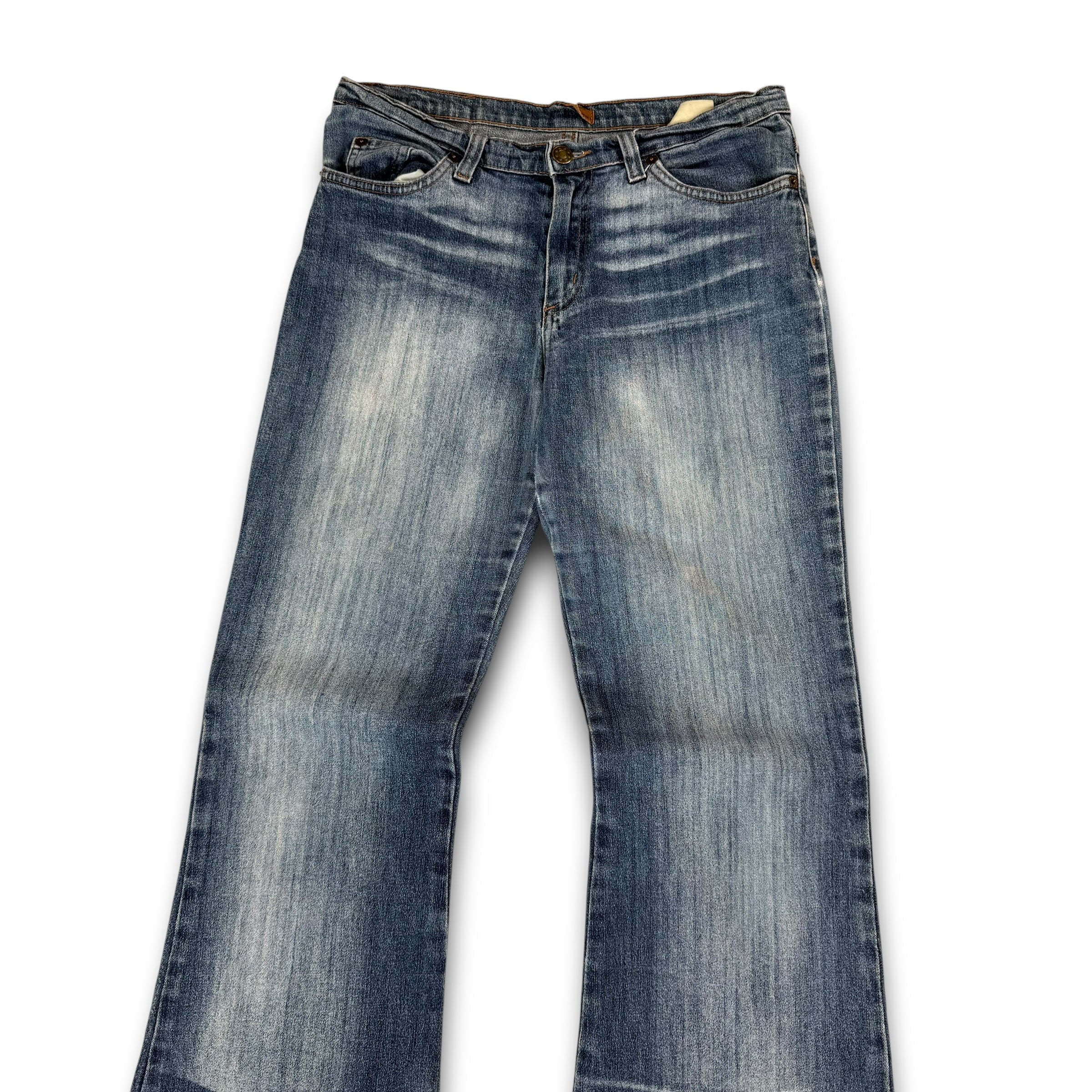 AMNs 2000's fitted washed denim bootcut flare jeans (S)