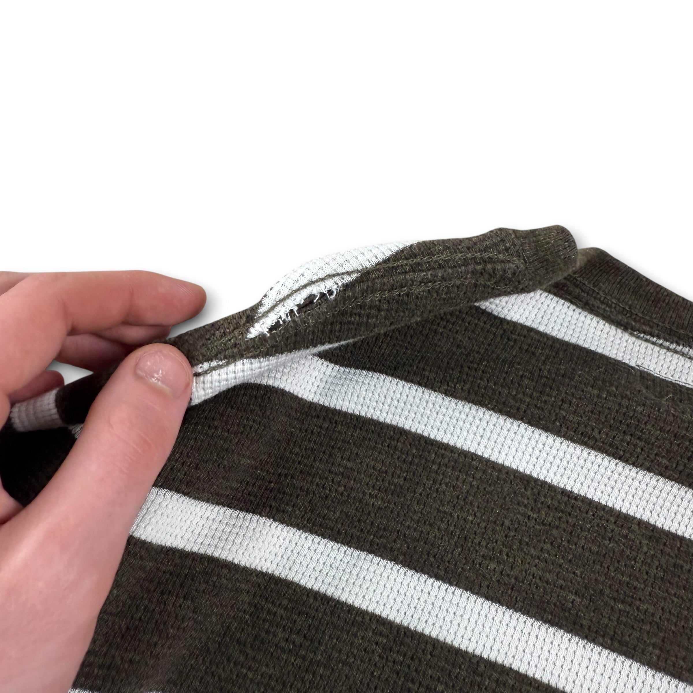 Ralph Lauren 2000's fitted horizontal stripe waffle knit long sleeve (XS)