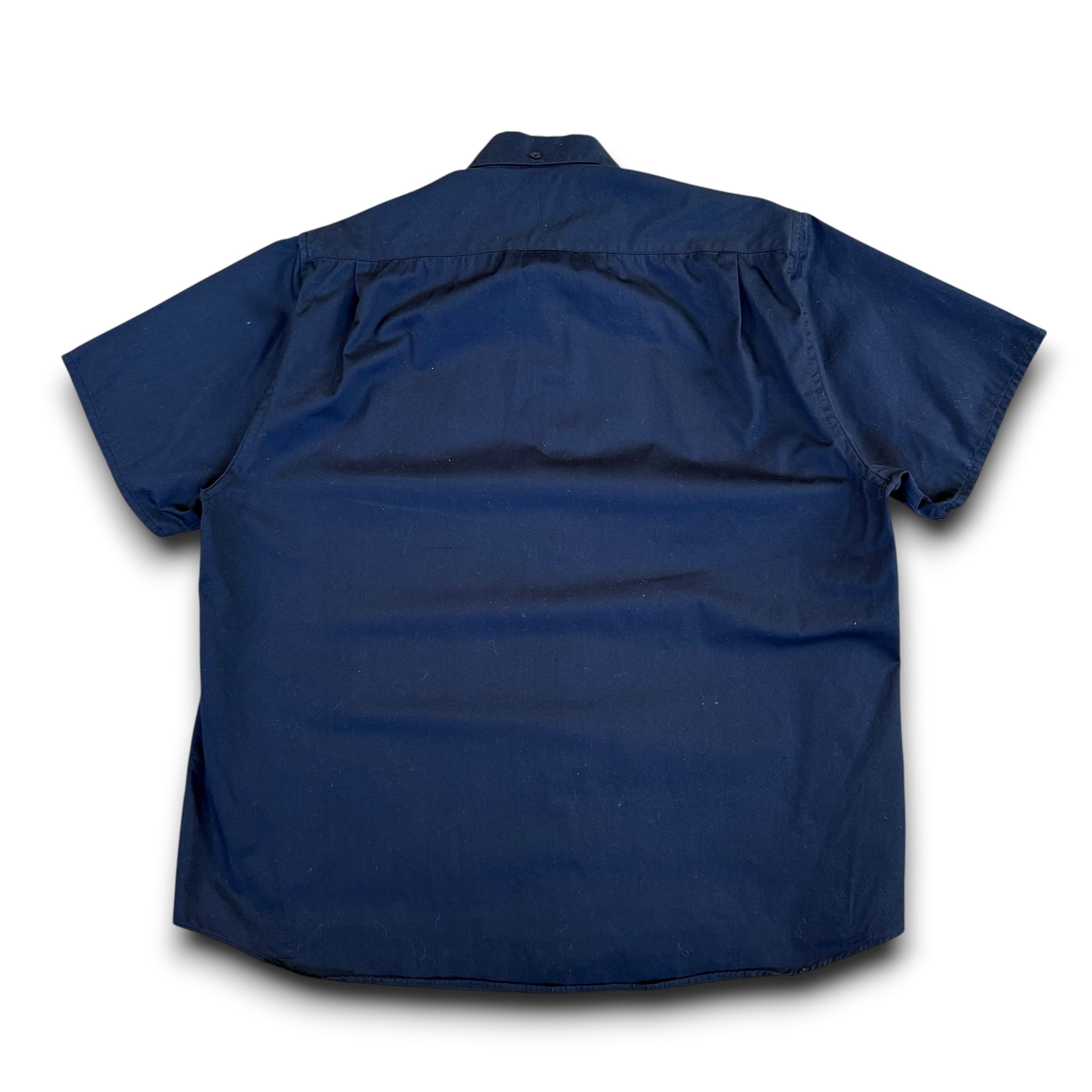 Yves saint laurent 2000's button up cotton embroidered YSL worker shirt (L)