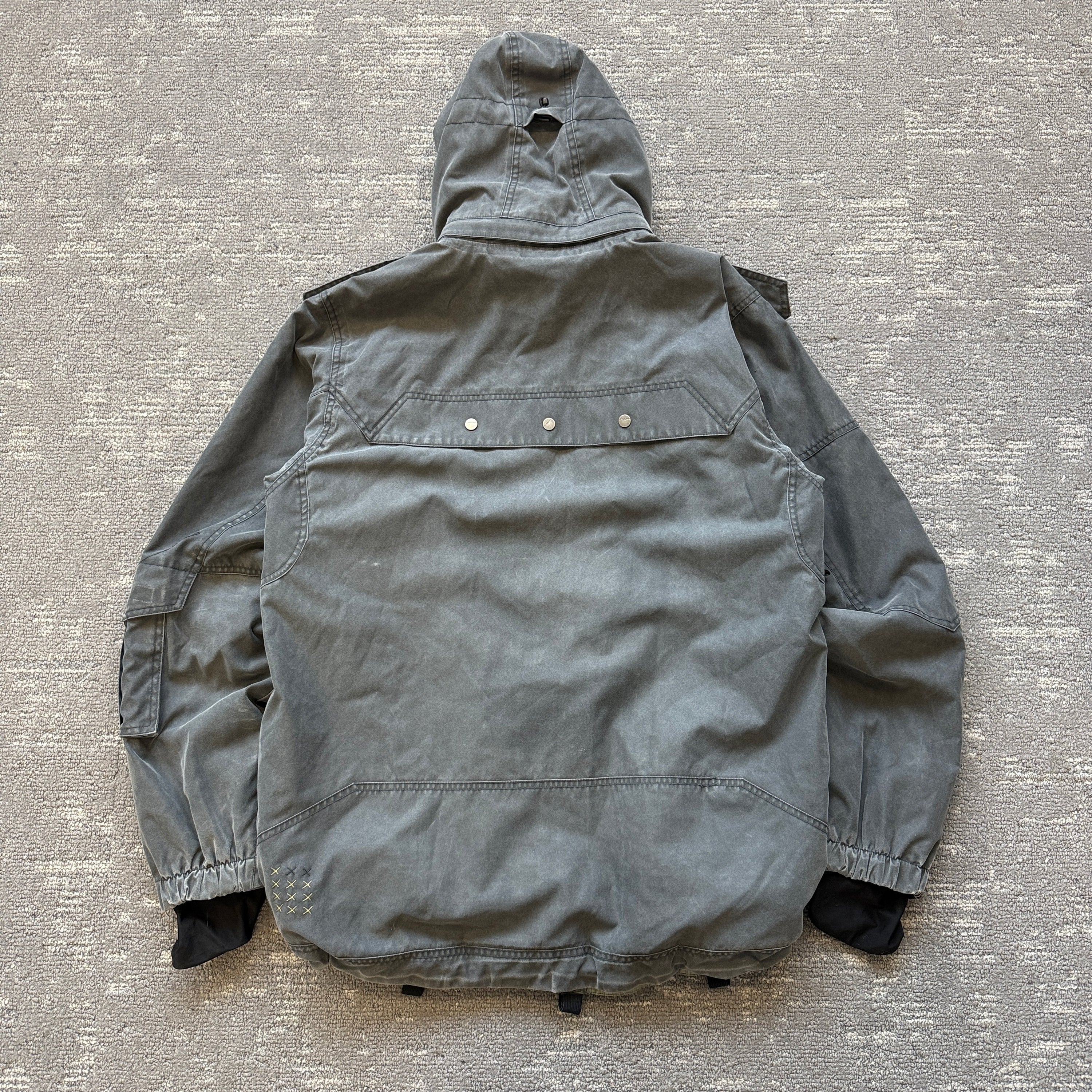 O'neill 2000's technical stone washed multi-pocket softshell ski jacket (XL)