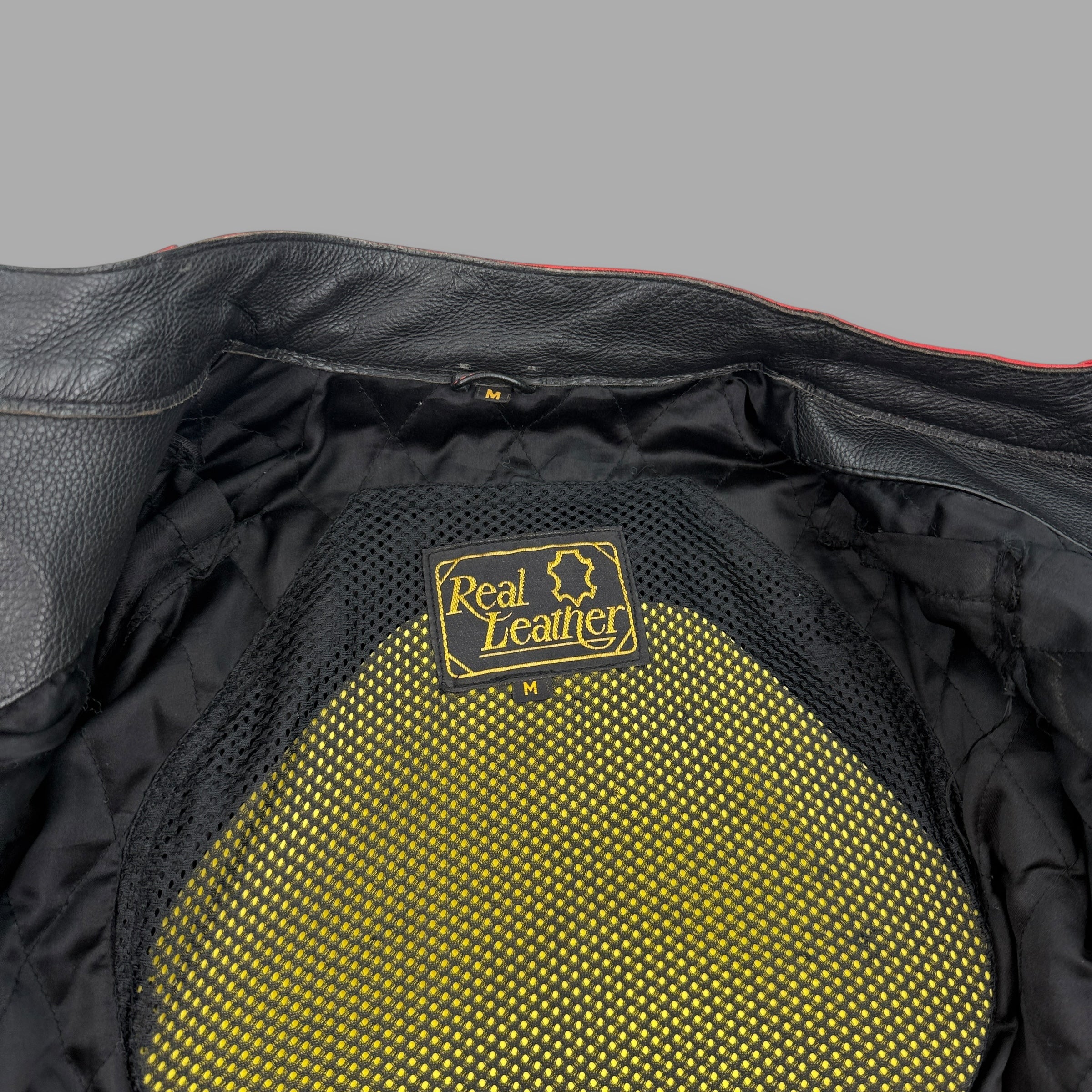 Redbull 2000's padded graphic leather motorcycle jacket (M)