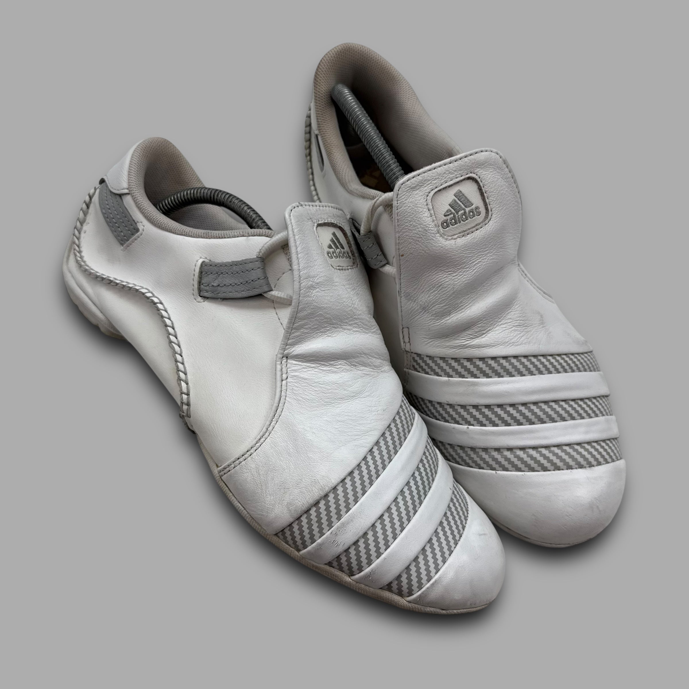 Adidas mactelo 2011 leather 'white and grey' slip on (UK10.5)