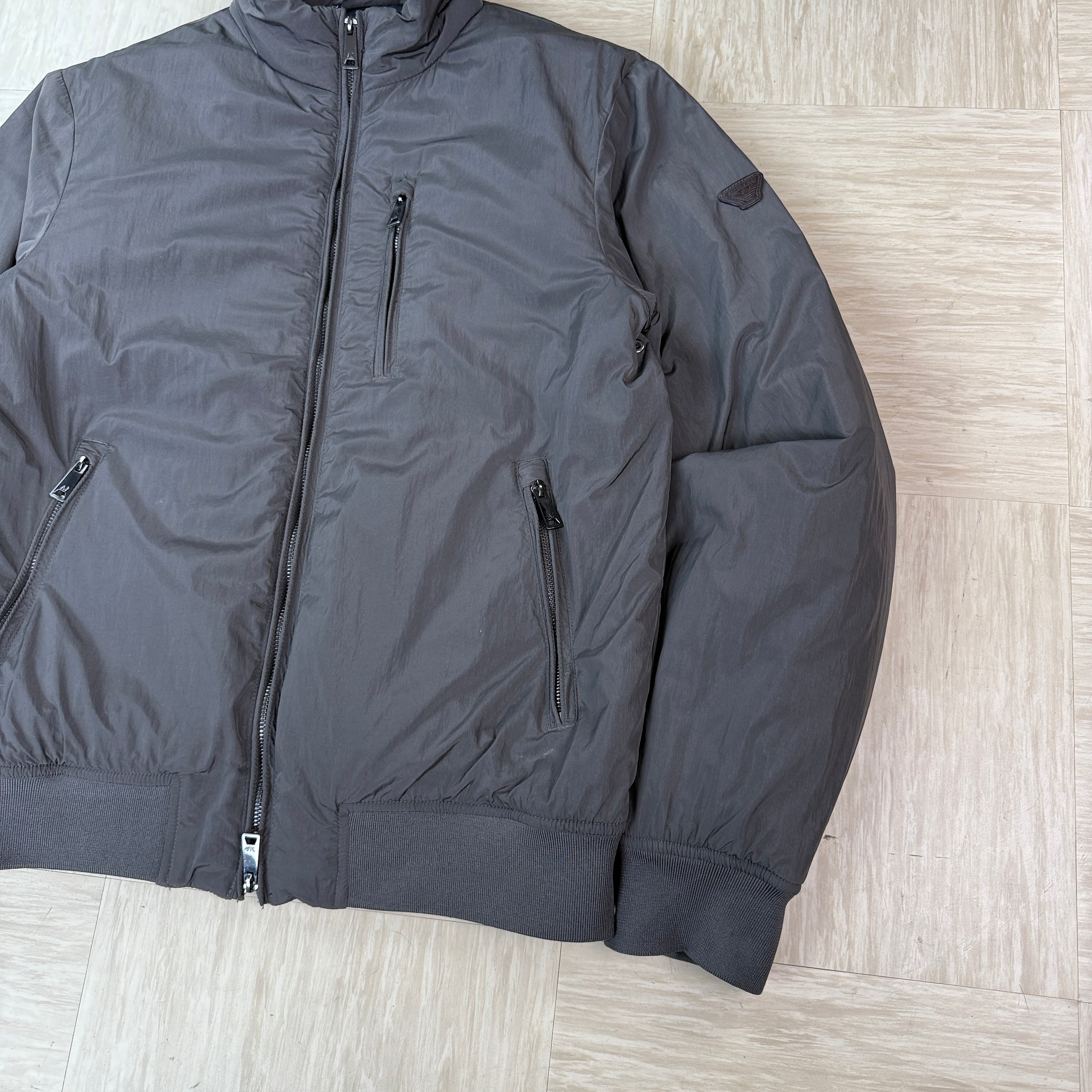 Armani 2000's technical multi-pocket high collar nylon bomber jacket (M)