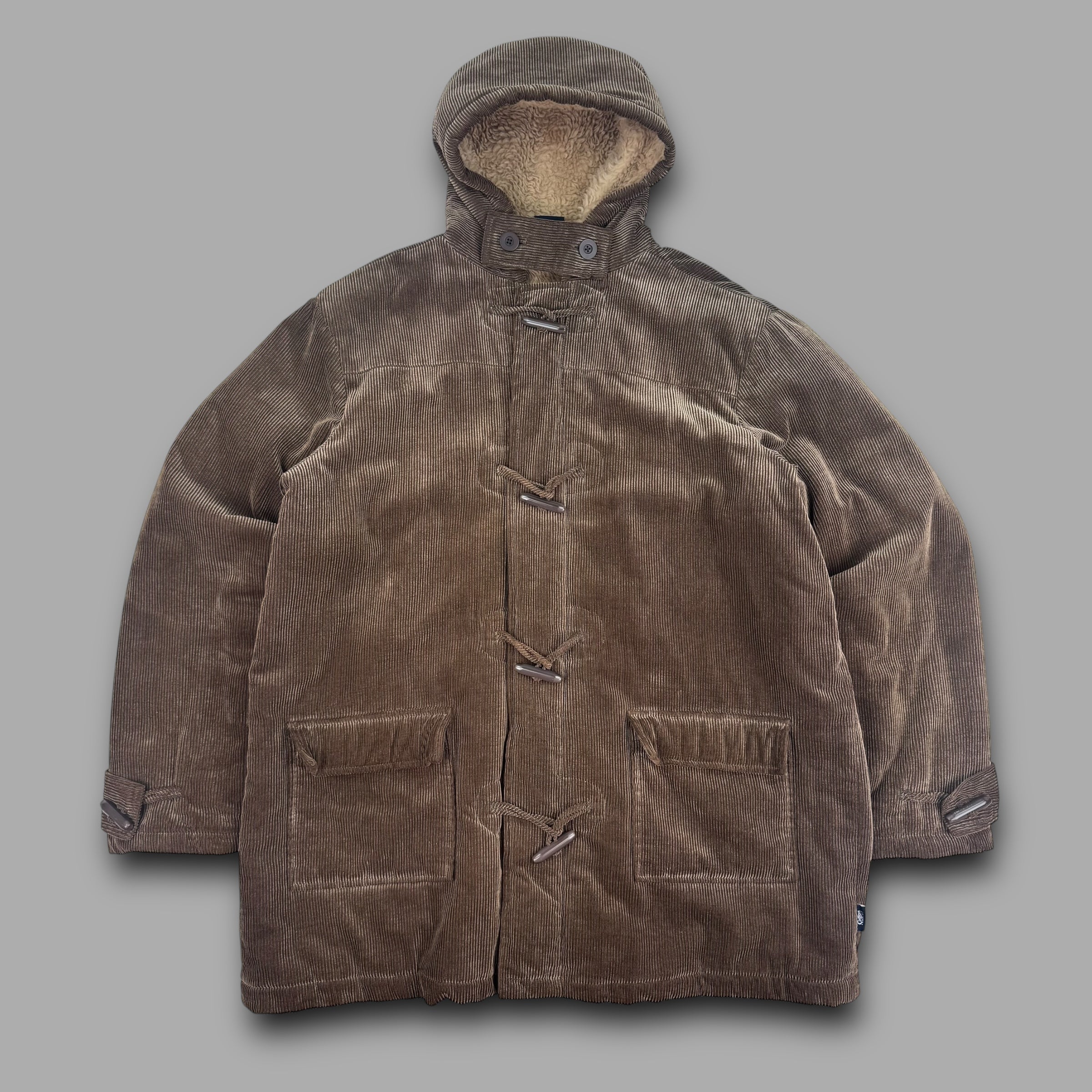 Cotton traders 2000's corduroy dual-pocket duffle coat (XL+)