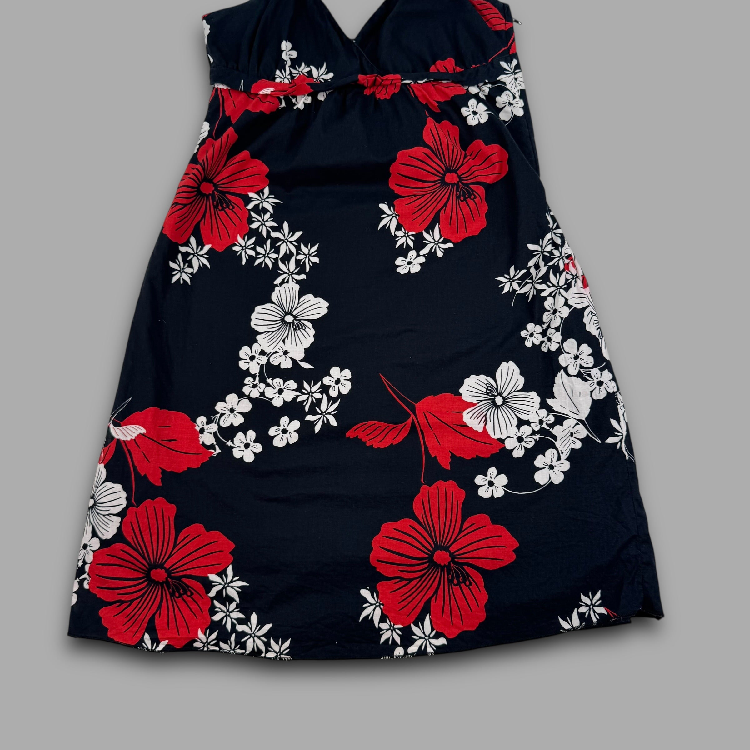 Roxy 2000's spaghetti strap v-neckline floral monogram mini dress (S) wms