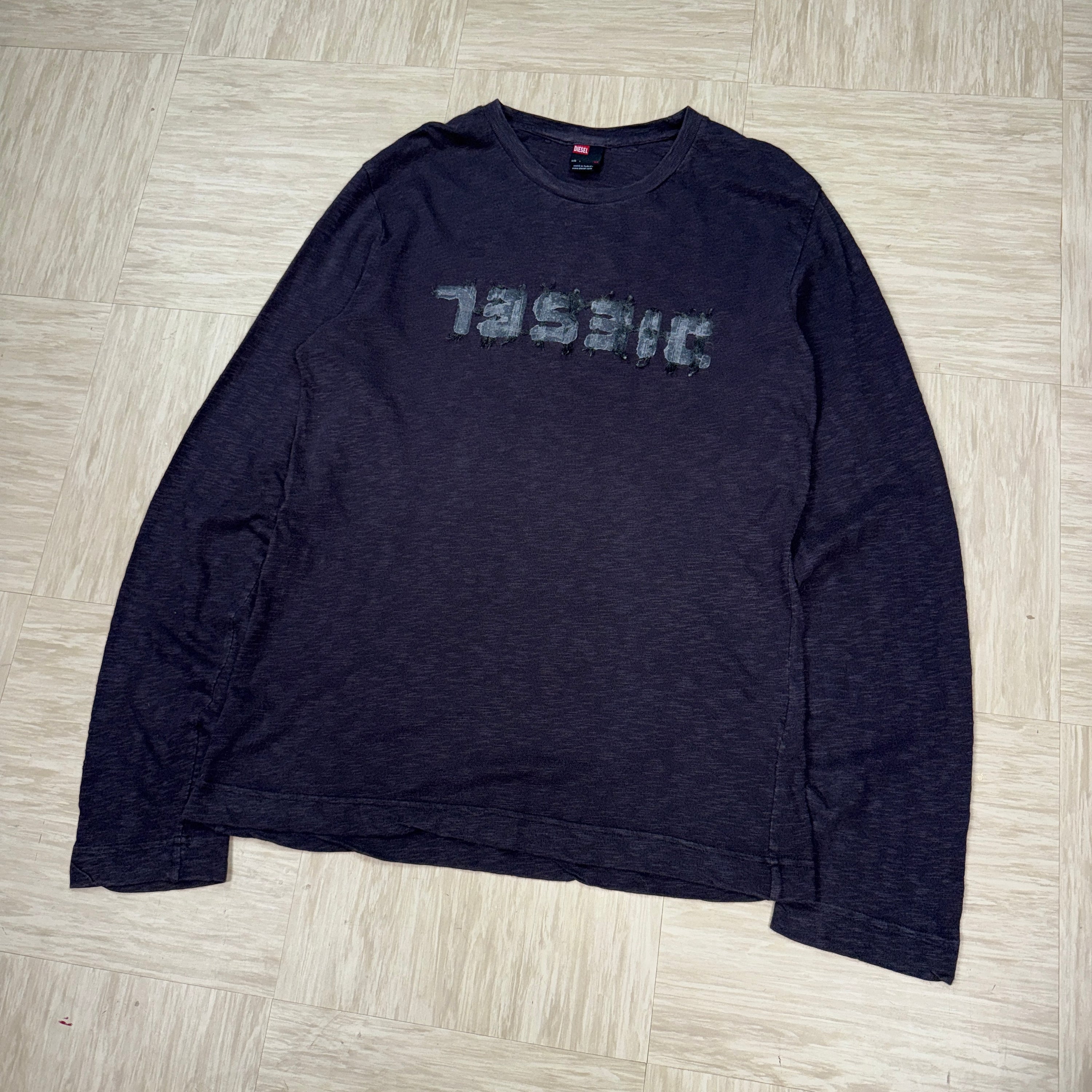 Diesel 2000's graphic backwards spellout long sleeve (L)