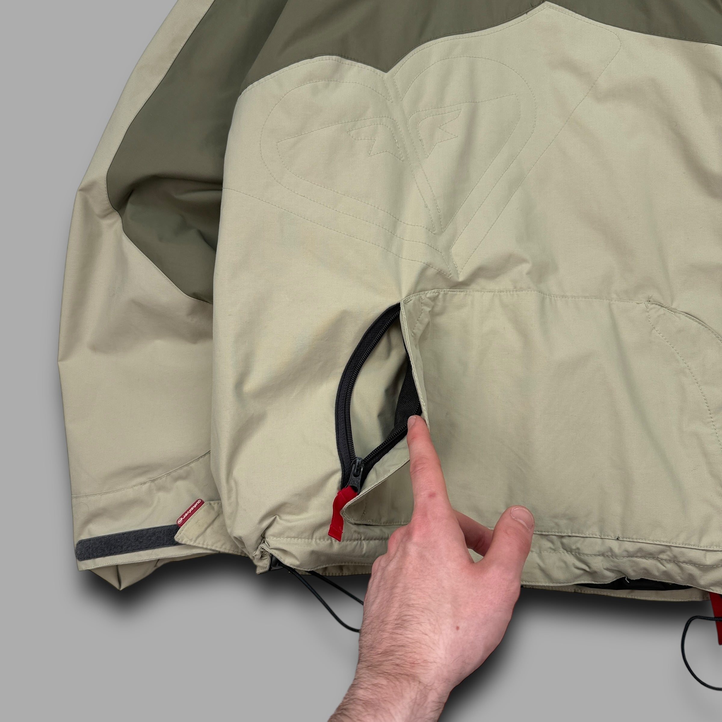 Quiksilver x Roxy 2000's technical asymmetrical zip softshell ski jacket (S-M)