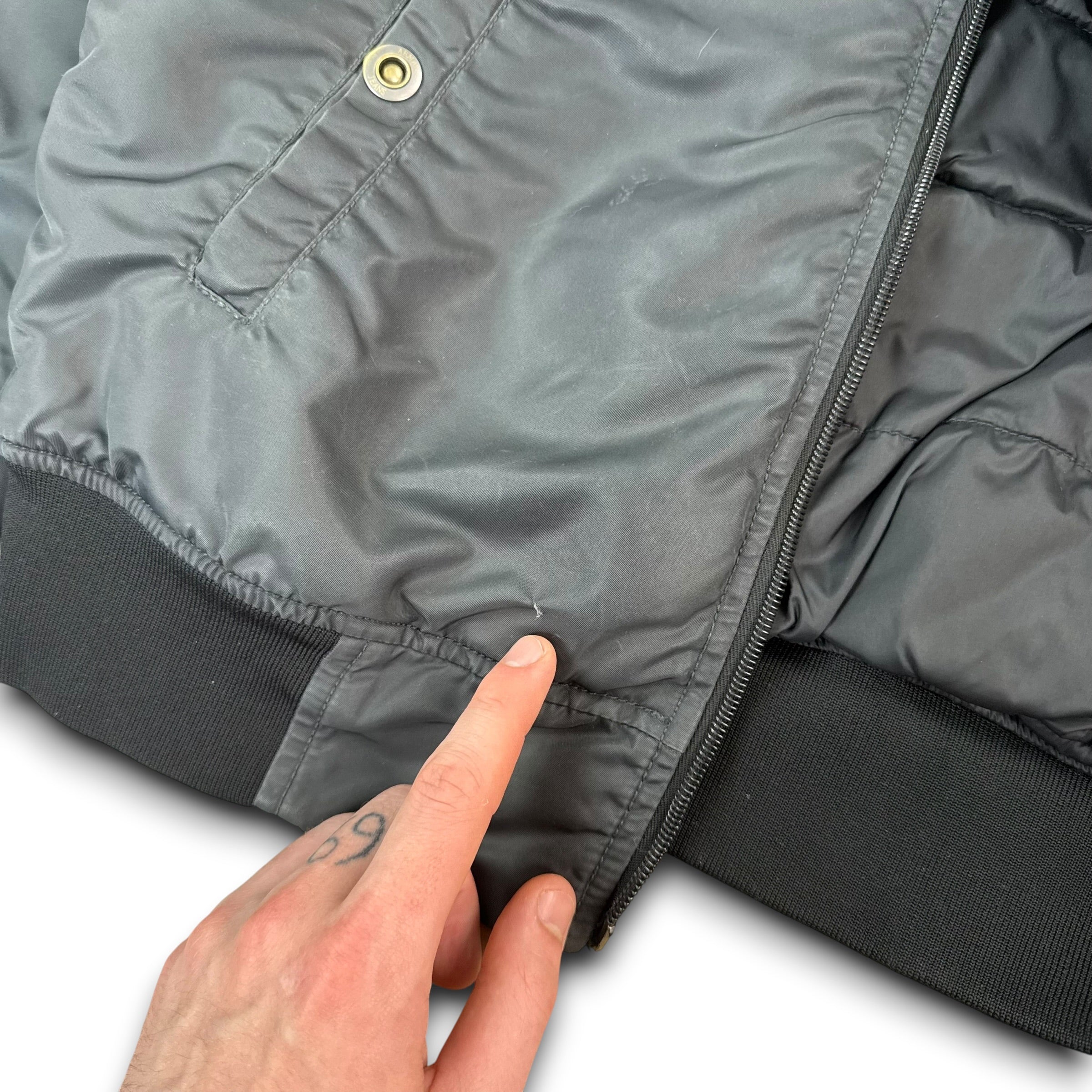 Armani 2000's embroidered graphic nylon bomber jacket (S)