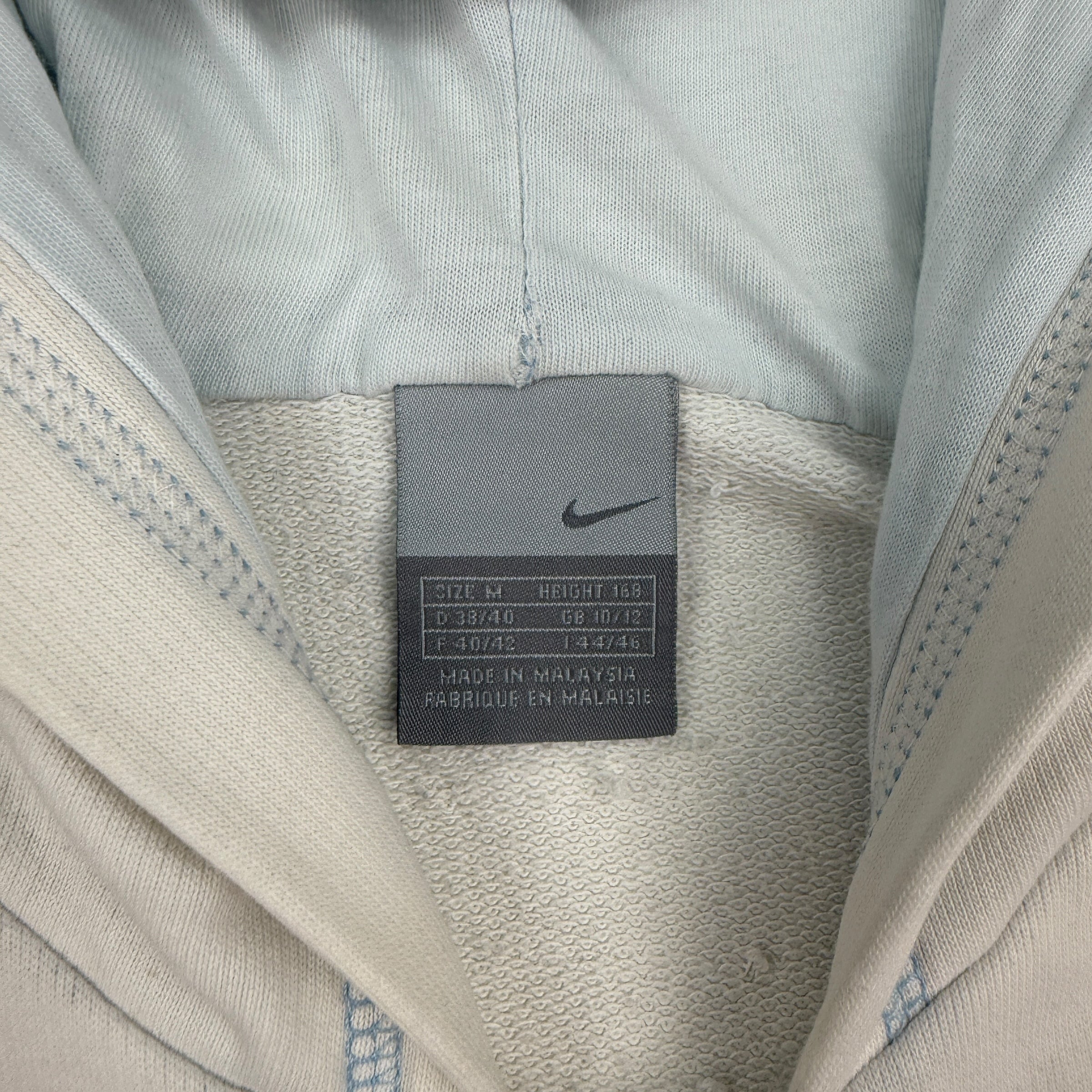 Nike 2000's spellout contrast stitch embroidered zip up hoodie (M) wms