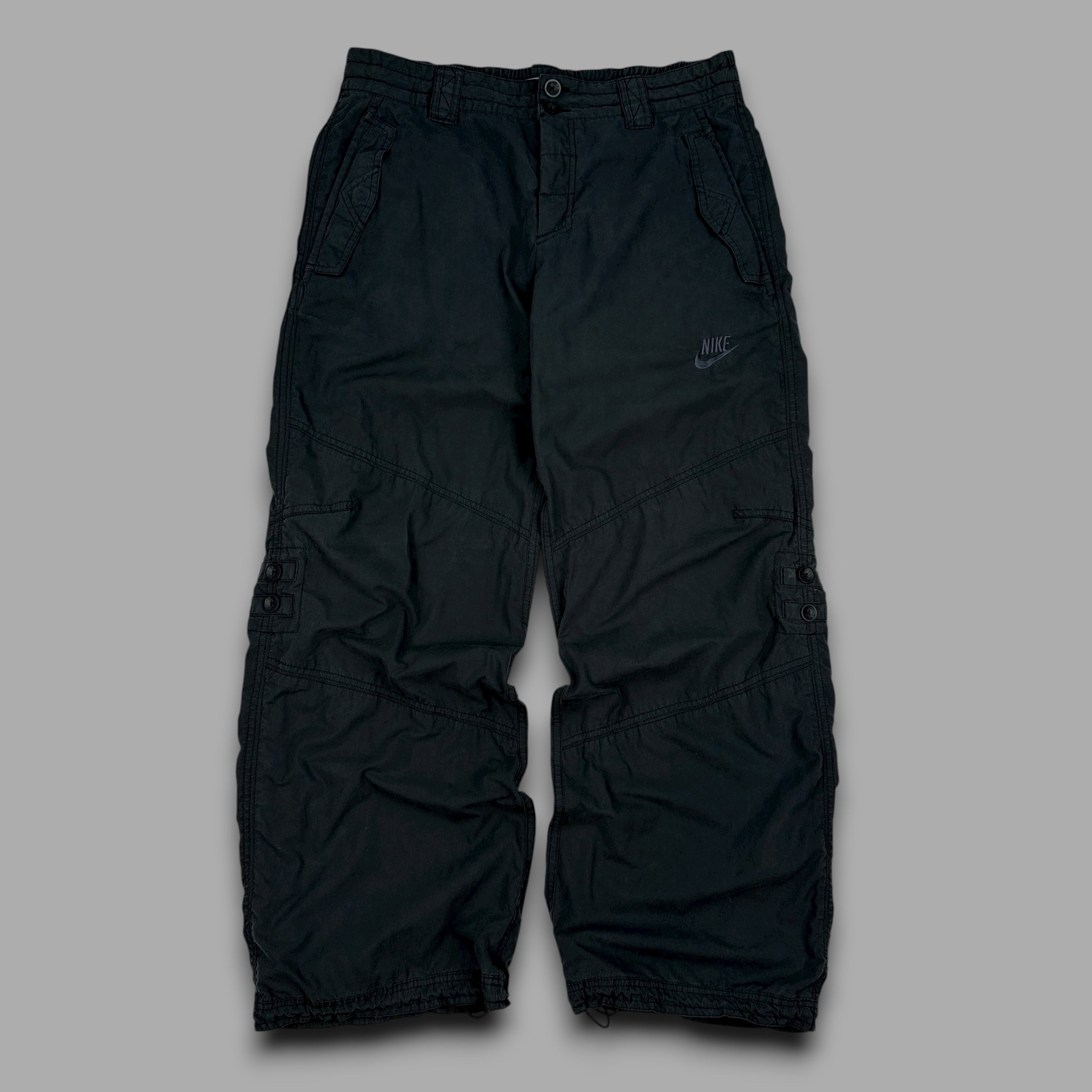 Nike 2000's technical baggy wide leg parachute bottoms (S)