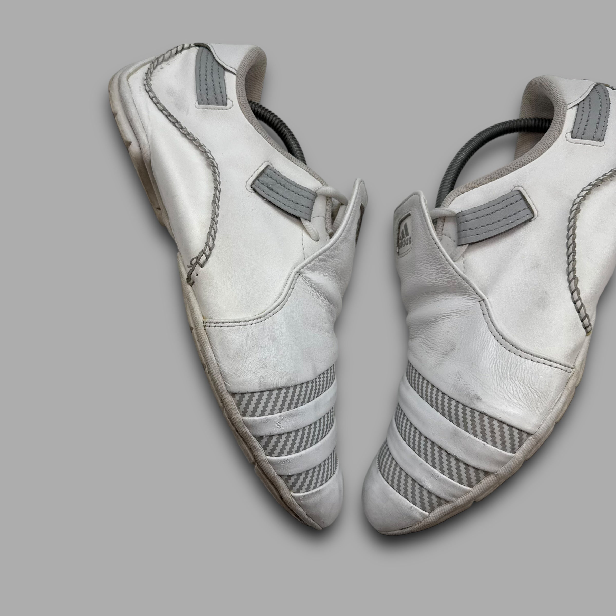 Adidas mactelo 2011 leather 'white and grey' slip on (UK10.5)