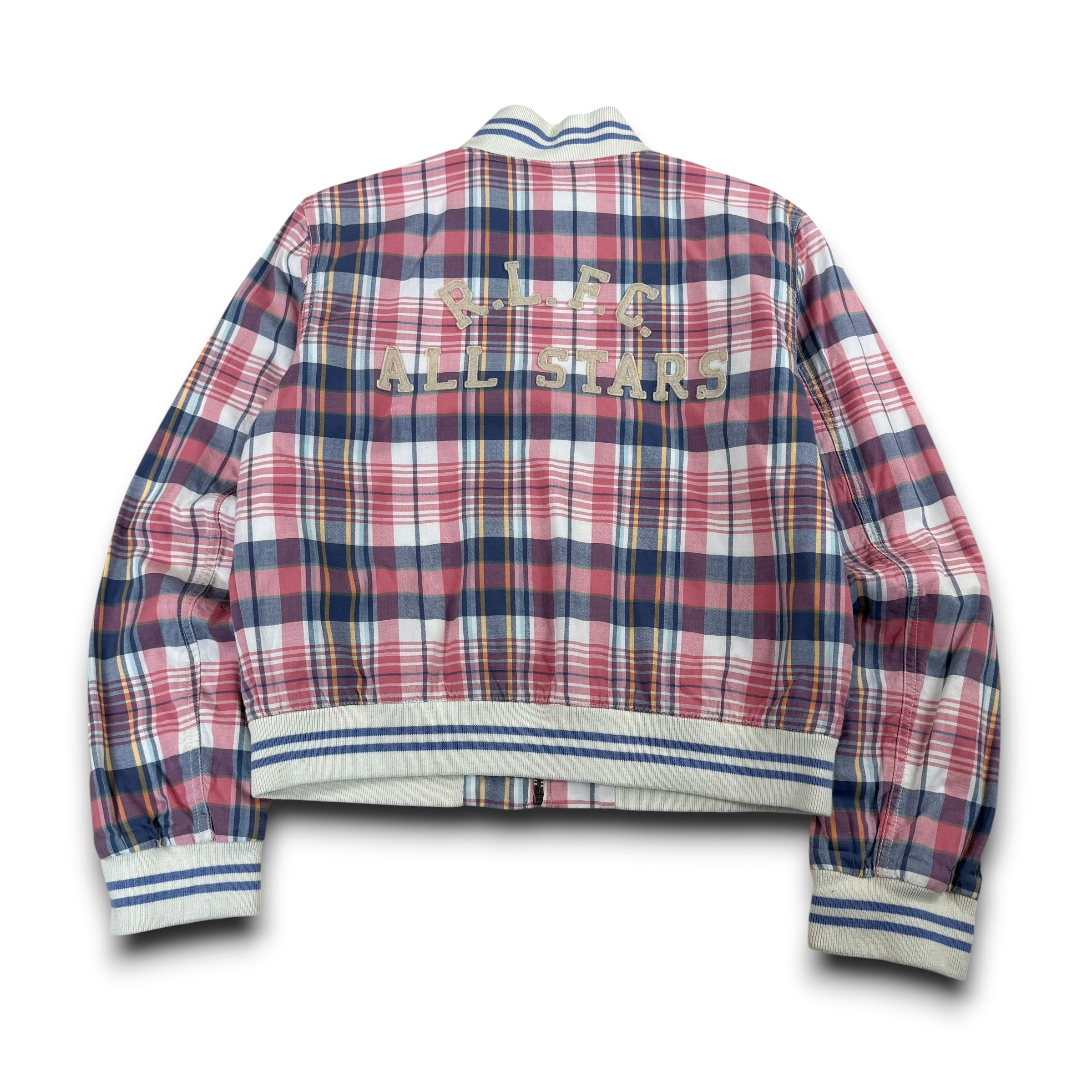 Ralph Lauren 2000's plaid cropped zip up track jacket (XS)