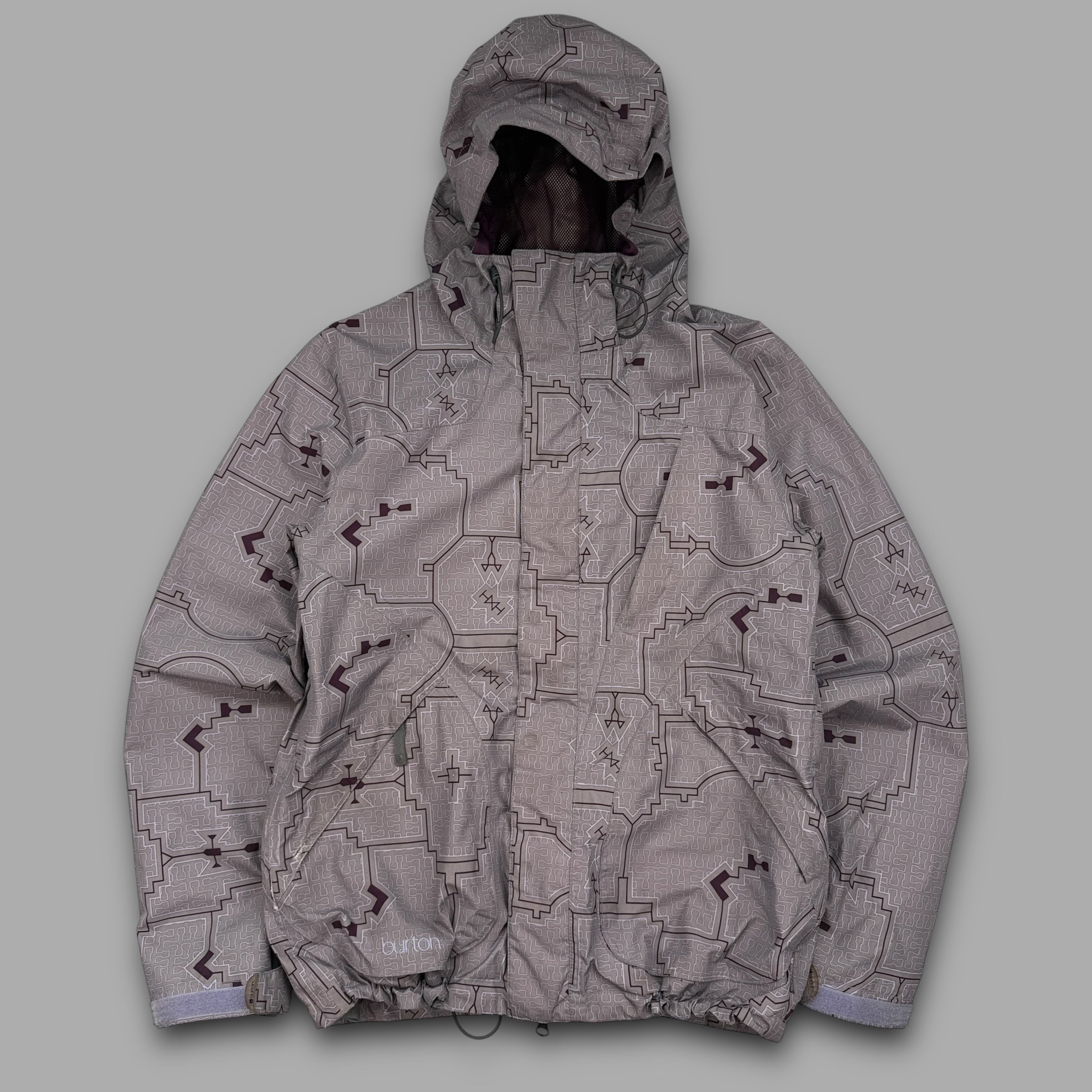 Burton gore-tex 2000's technical magnetic closure monogram ski jacket (S)