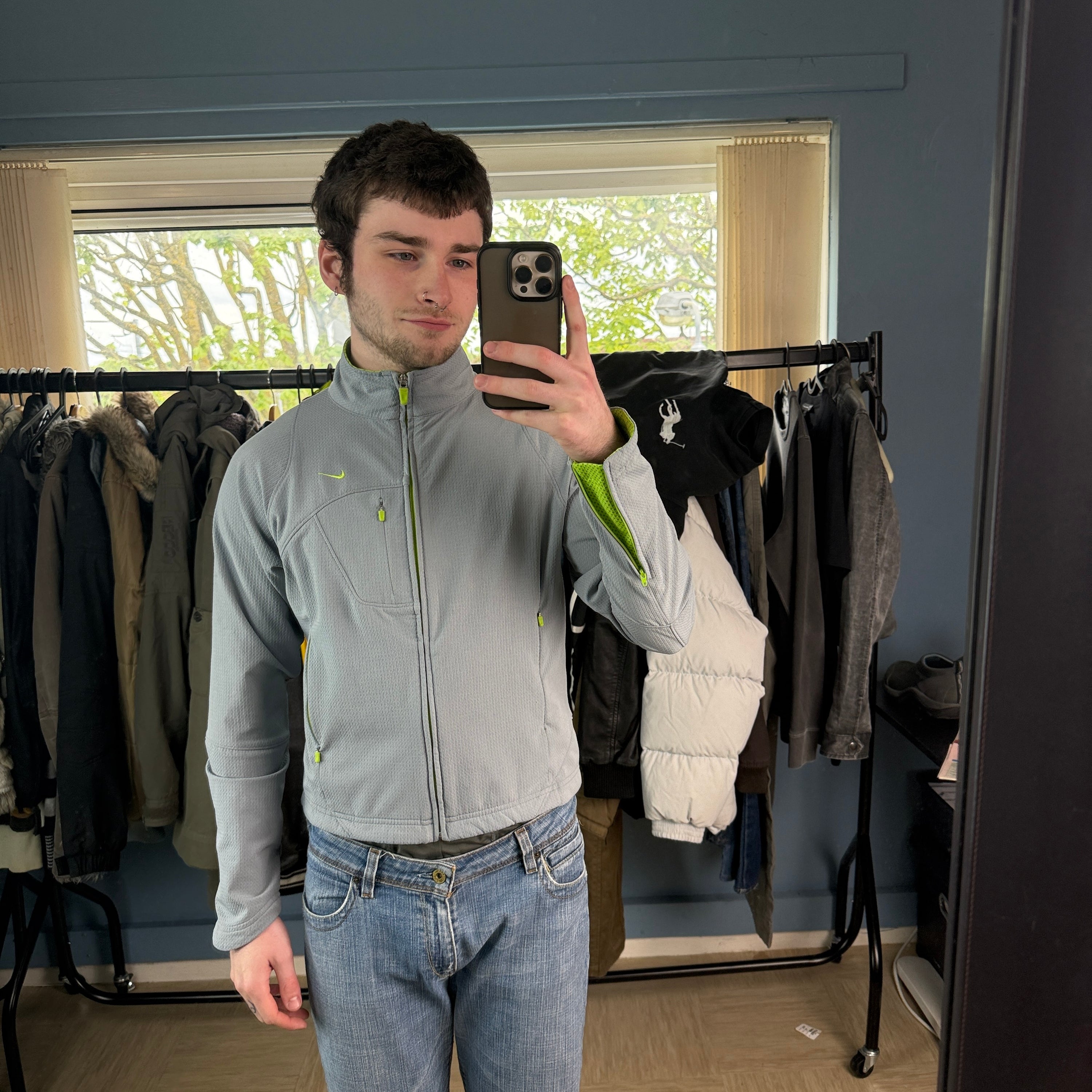 Nike sphere dry 2000's technical panelled softshell midlayer (S)