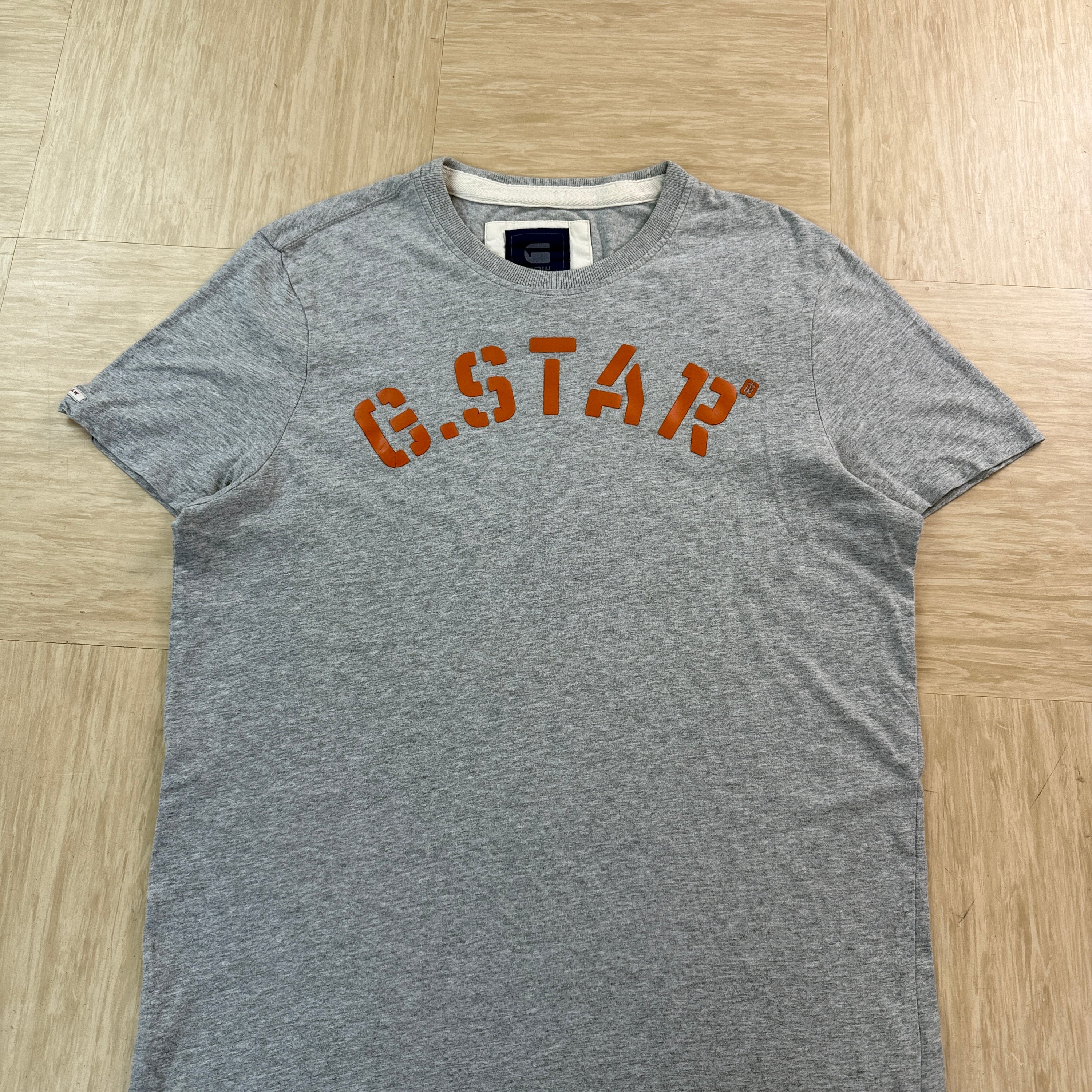 Gstar raw 2000's puff print spellout muscle fit tee (S)