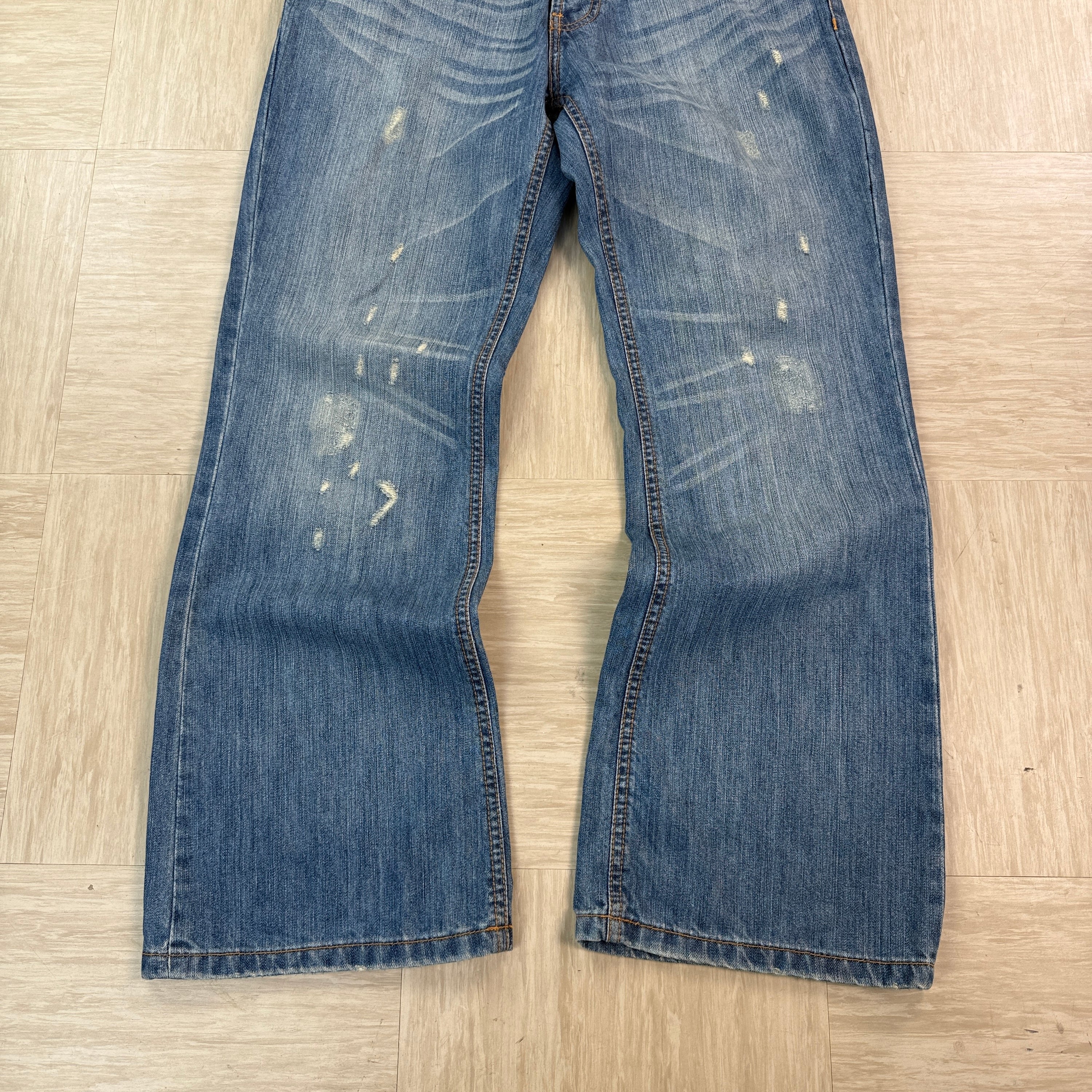 New look 2000's vintage baggy denim bootcut jeans (S)