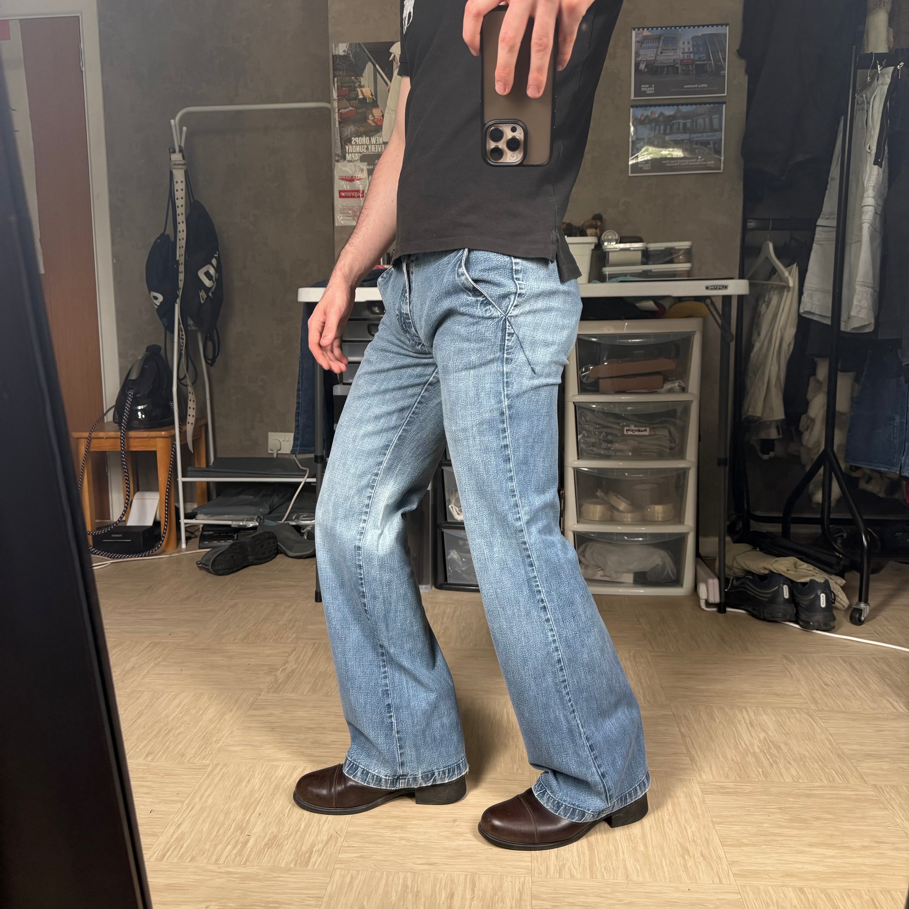 Diesel 2000's faded low waisted denim bootcut jeans (S)
