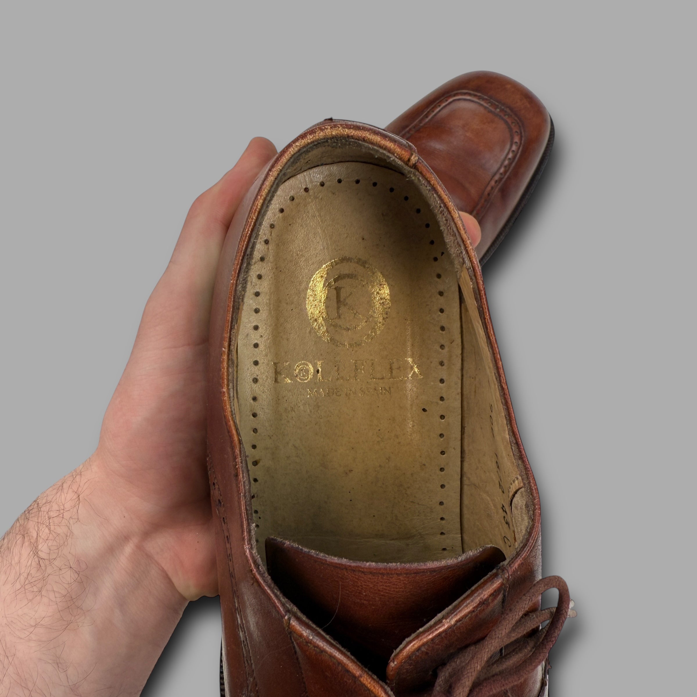 Kollflex brown leather lace up brogue shoes (UK10)