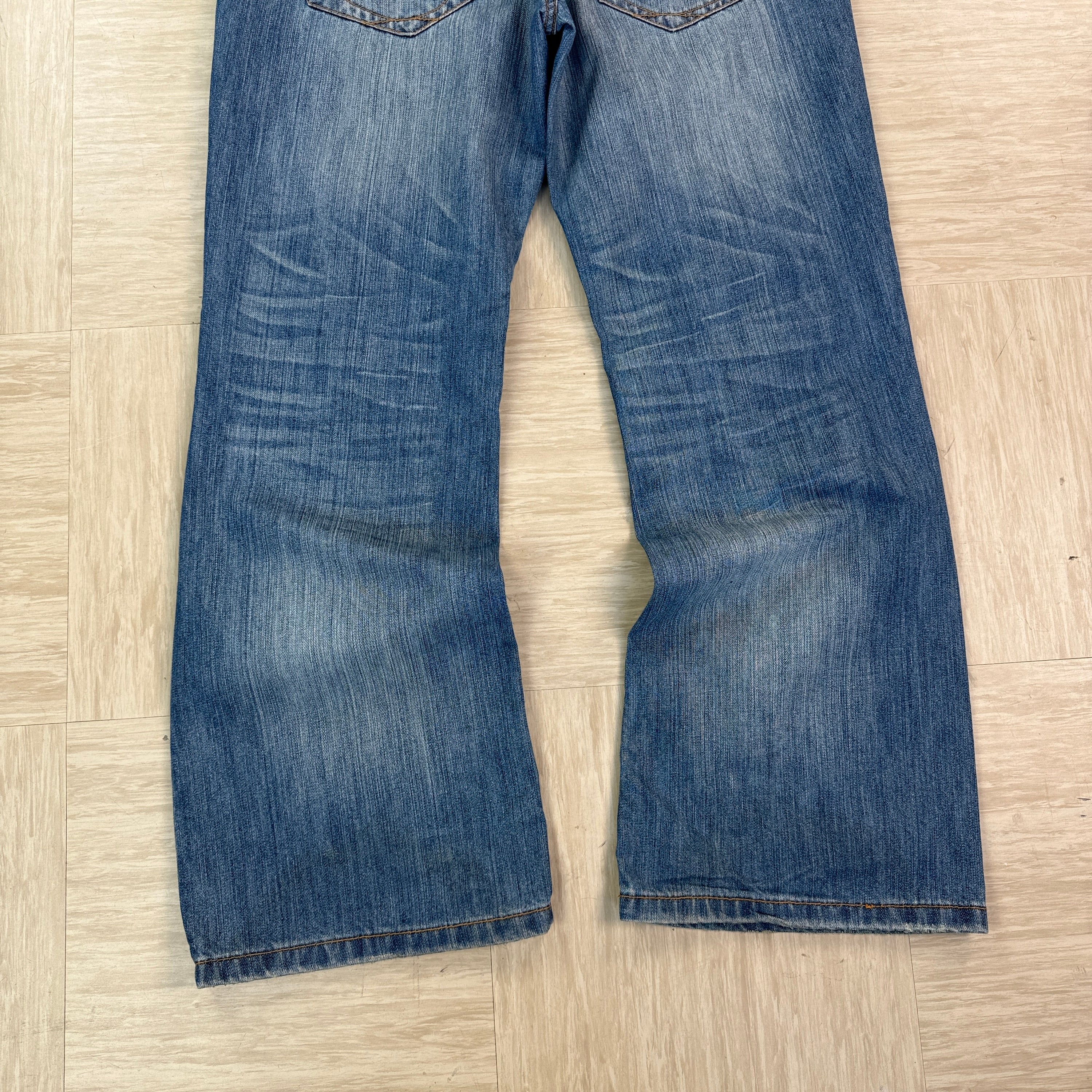 New look 2000's vintage baggy denim bootcut jeans (S)