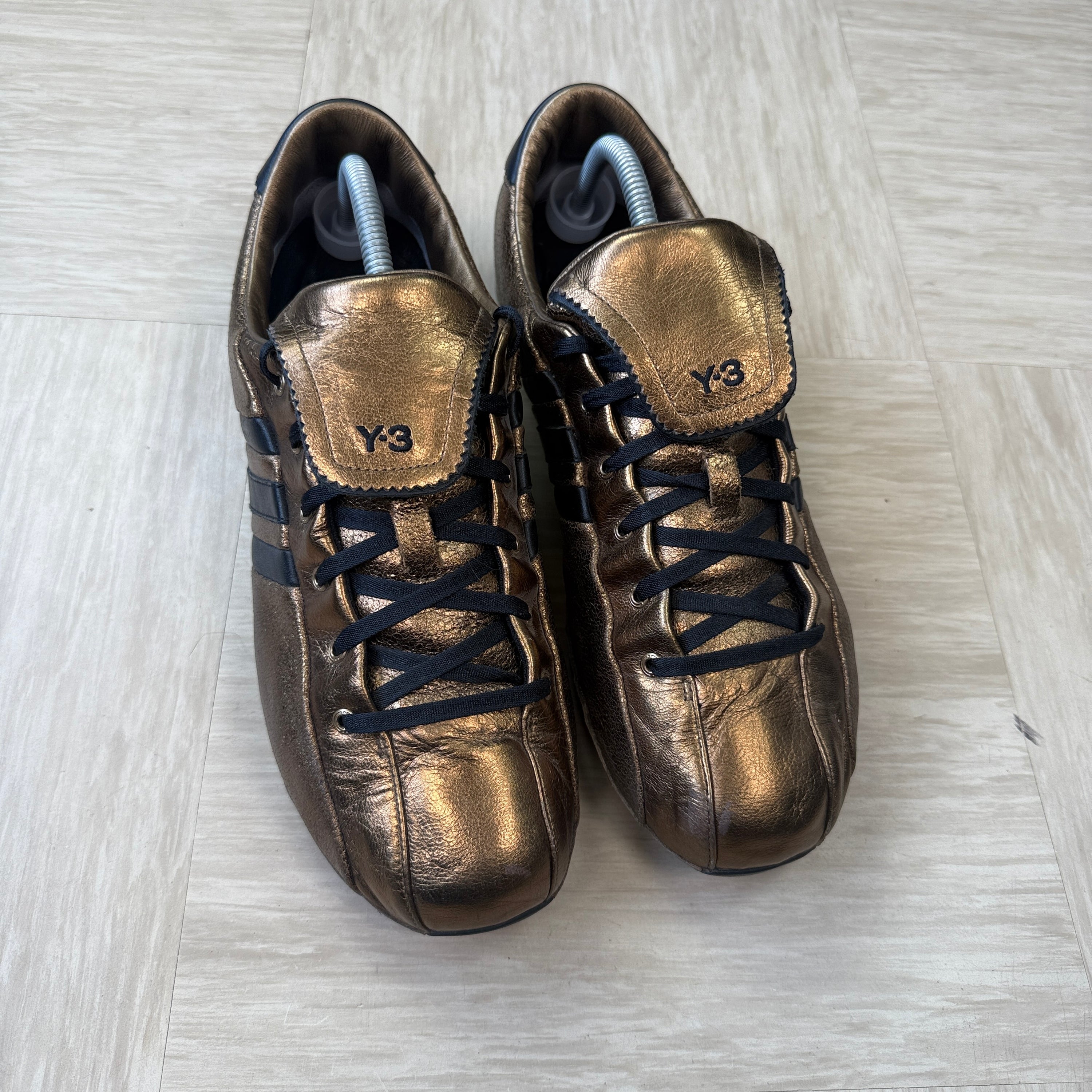 Adidas x Yohji Yamamoto 2007 metallic gold field trainers (UK10)