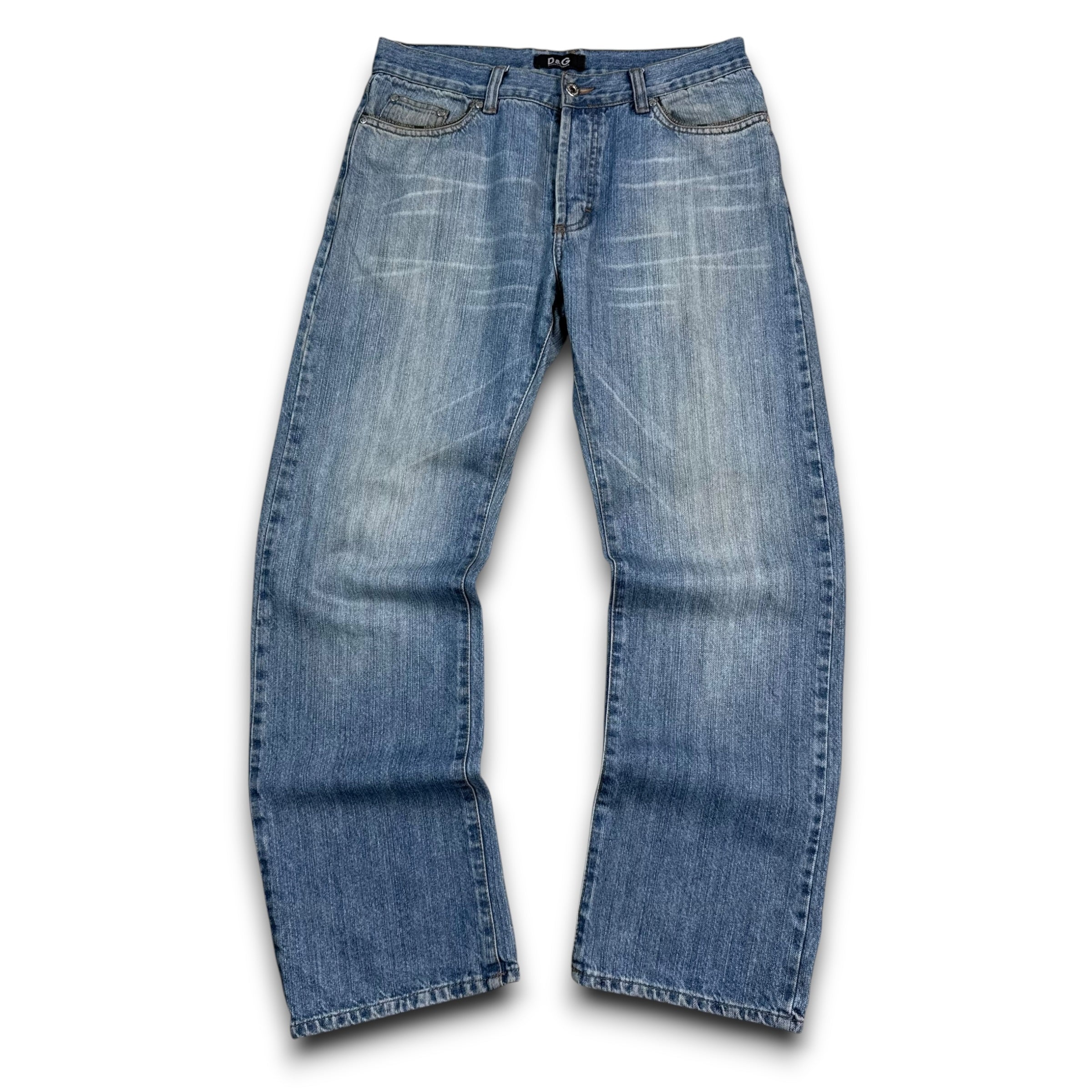 Dolce and gabbana 2000's relaxed washed denim straight leg jeans (S)