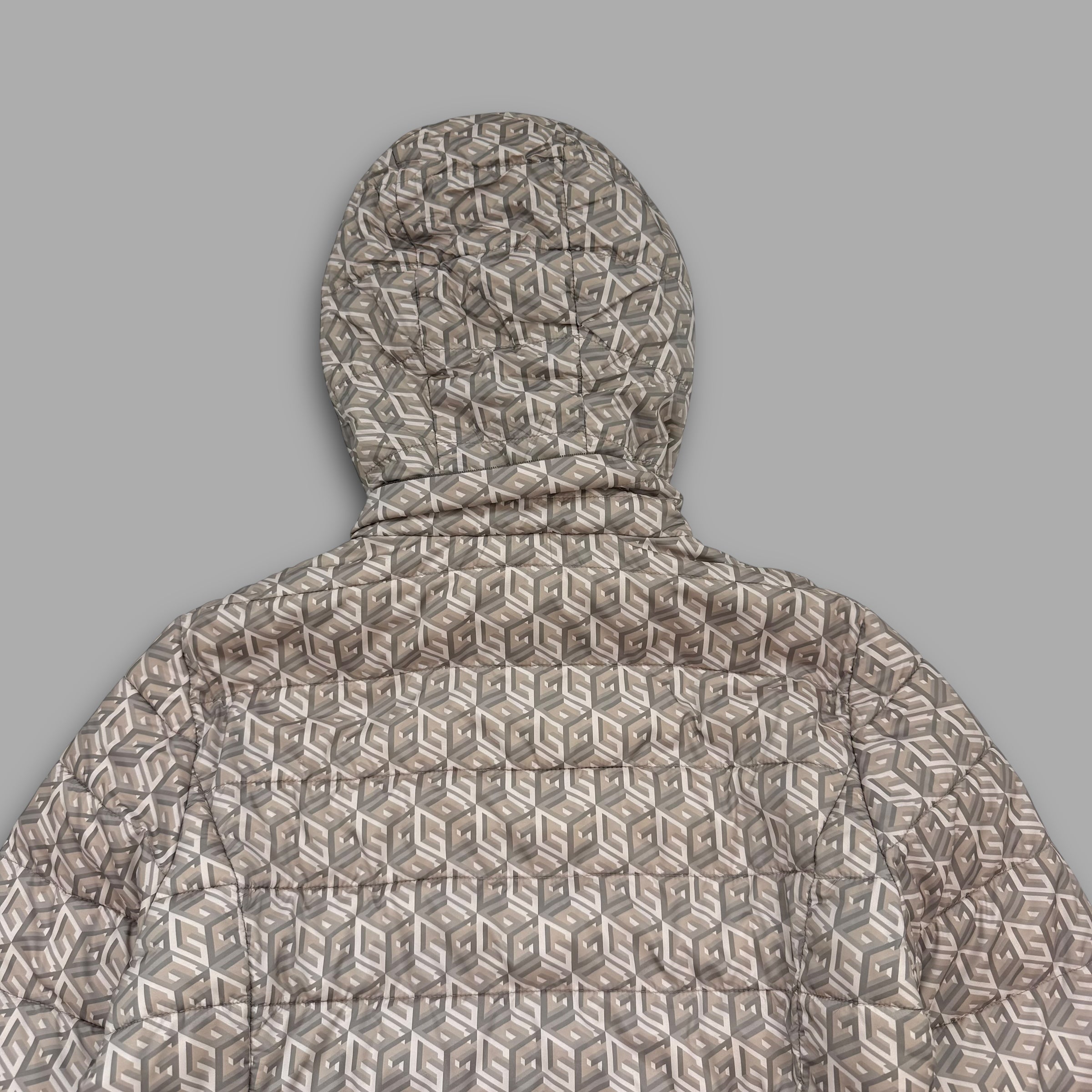 Guess 2000's monogram zip-up nylon puffer jacket (S)