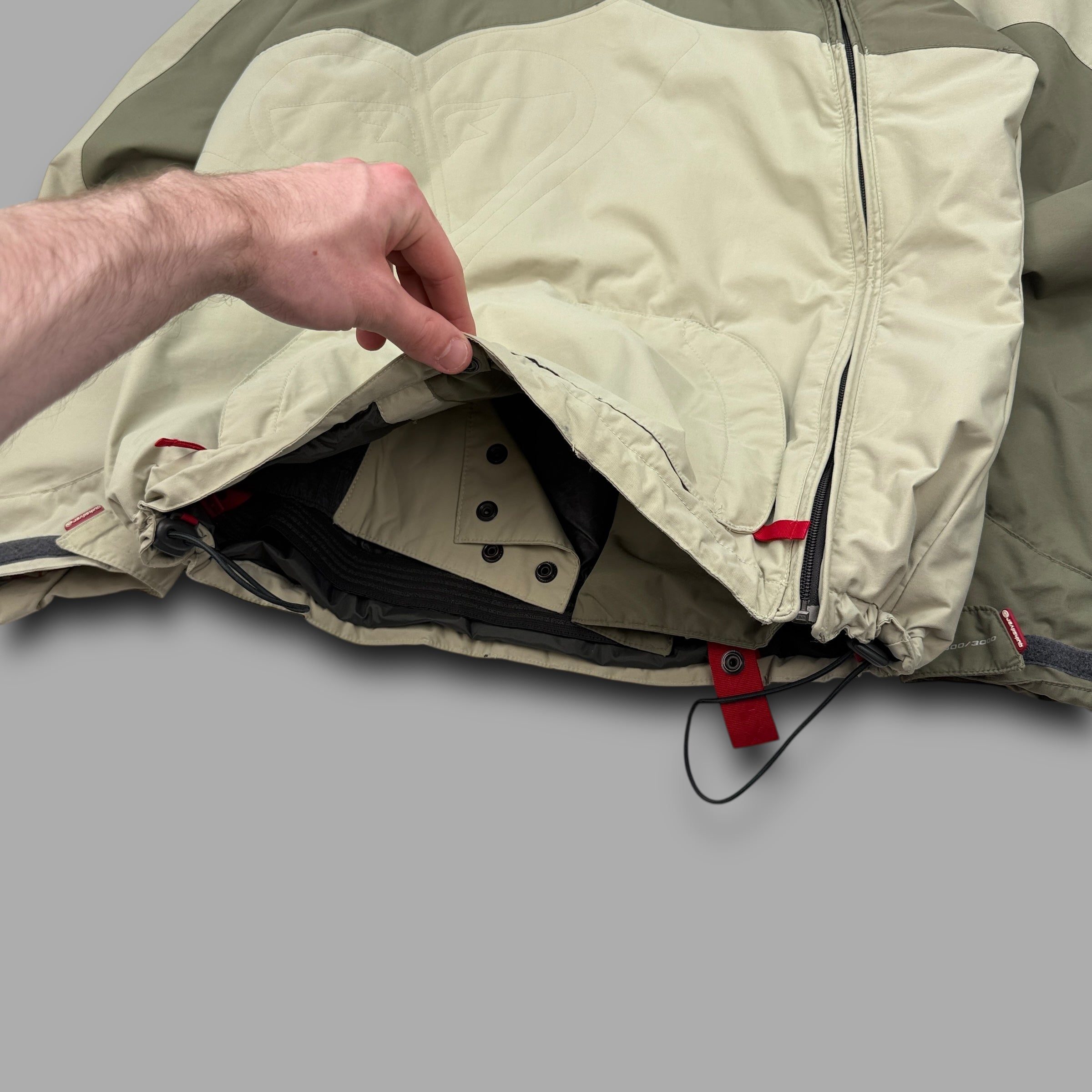 Quiksilver x Roxy 2000's technical asymmetrical zip softshell ski jacket (S-M)