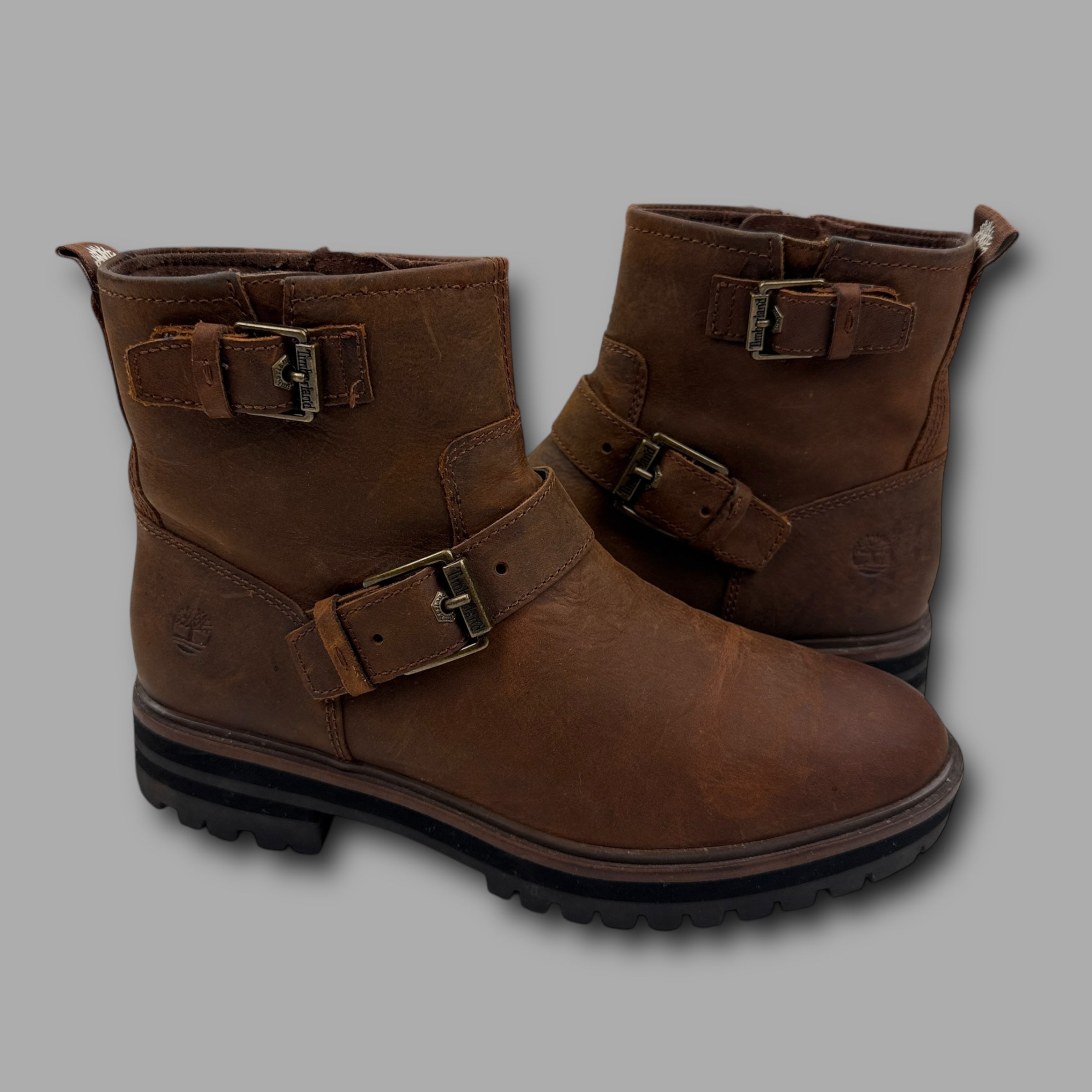 Timberland 2000's leather square biker boots (UK6)