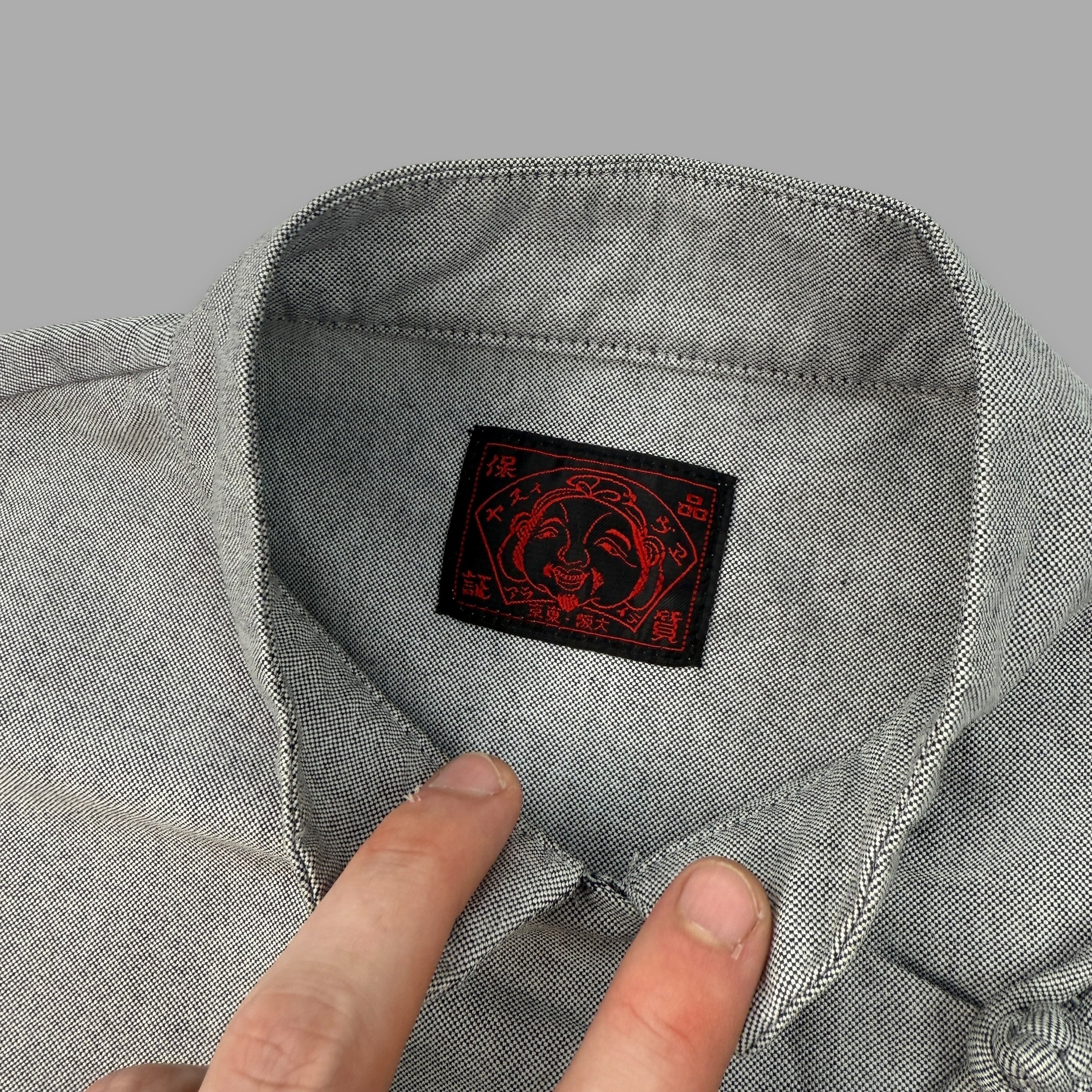 Evisu 2000's technical asymmetrical closure fitted shirt (S)