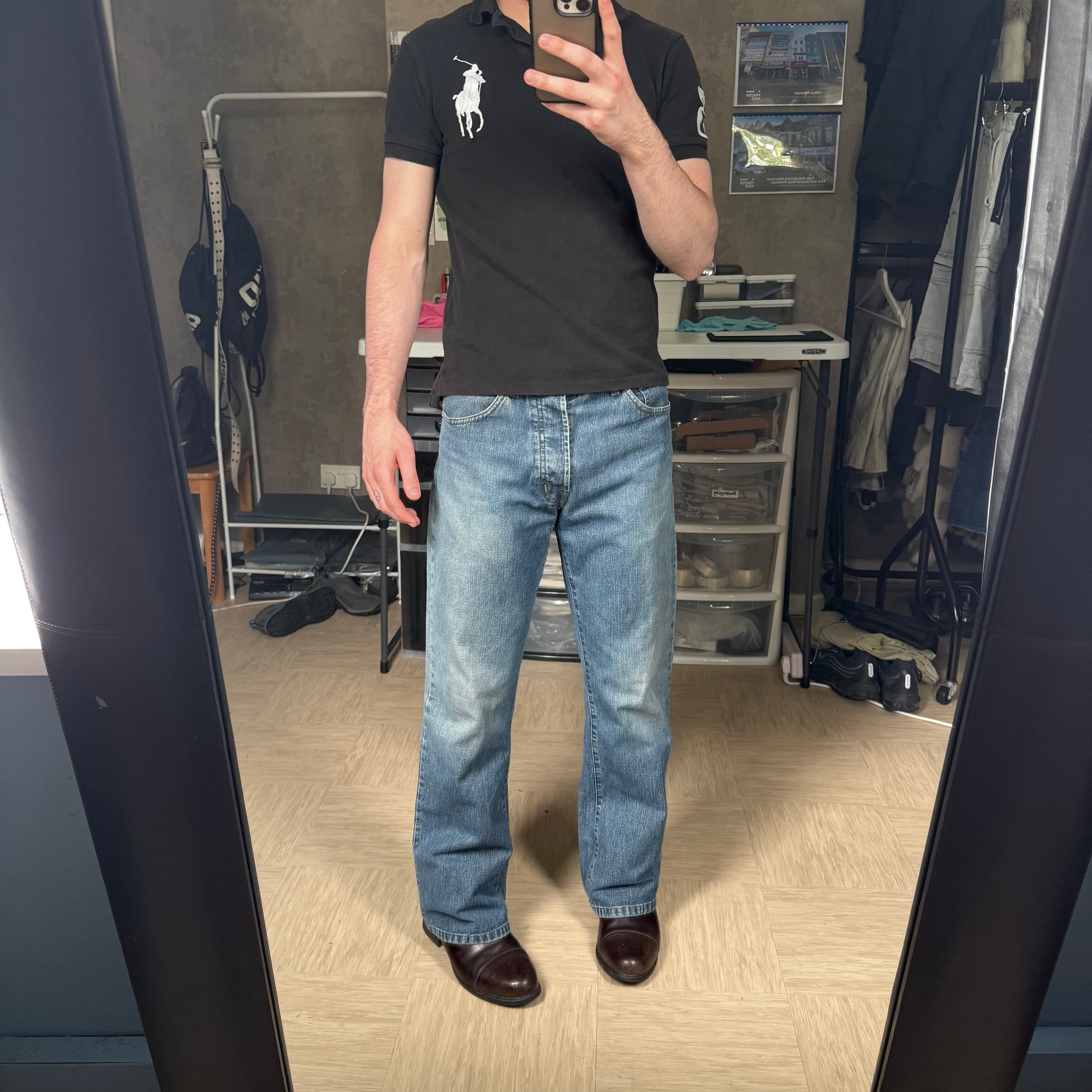 Firetrap black seal 2000's relaxed denim bootcut jeans (S)