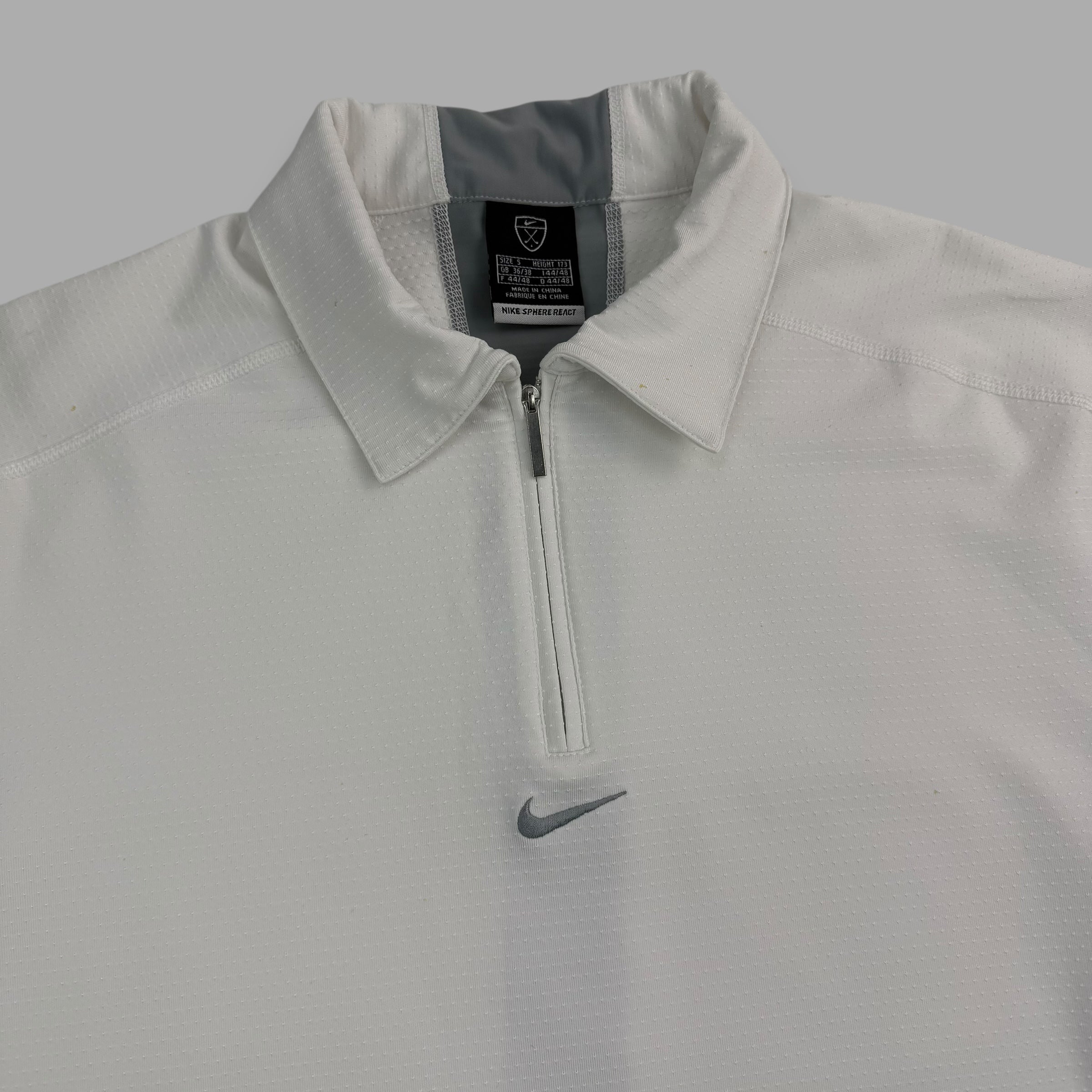 Nike sphere react 2000's panelled spandex articulated polo tee (S)