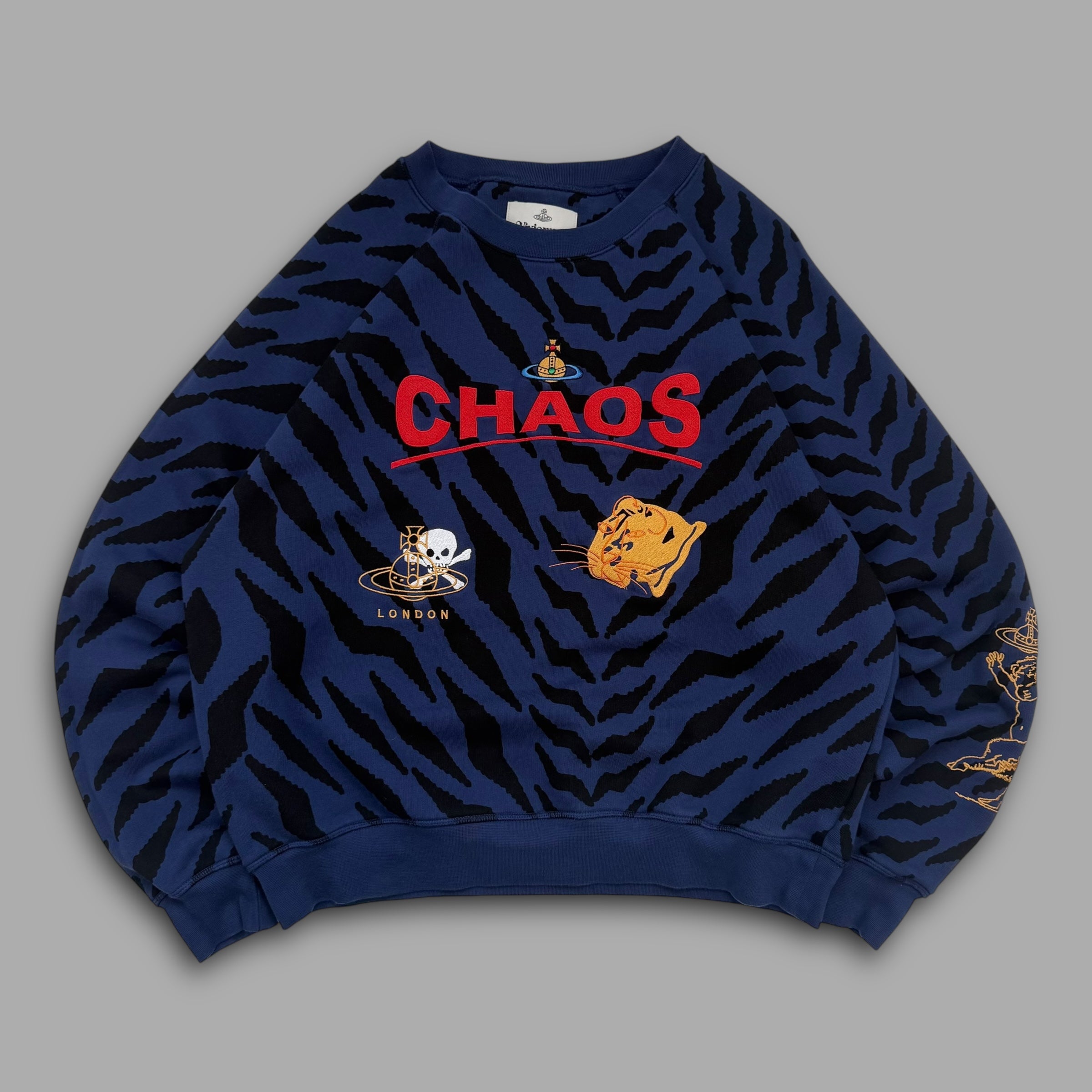 Vivienne westwood 'chaos' raglan cheetah print sweatshirt (L)